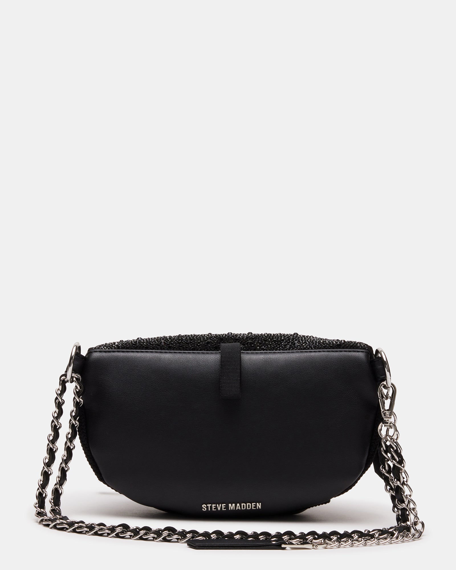 Maxima Bag Black rhinestone purse worn as a belt for a chic look