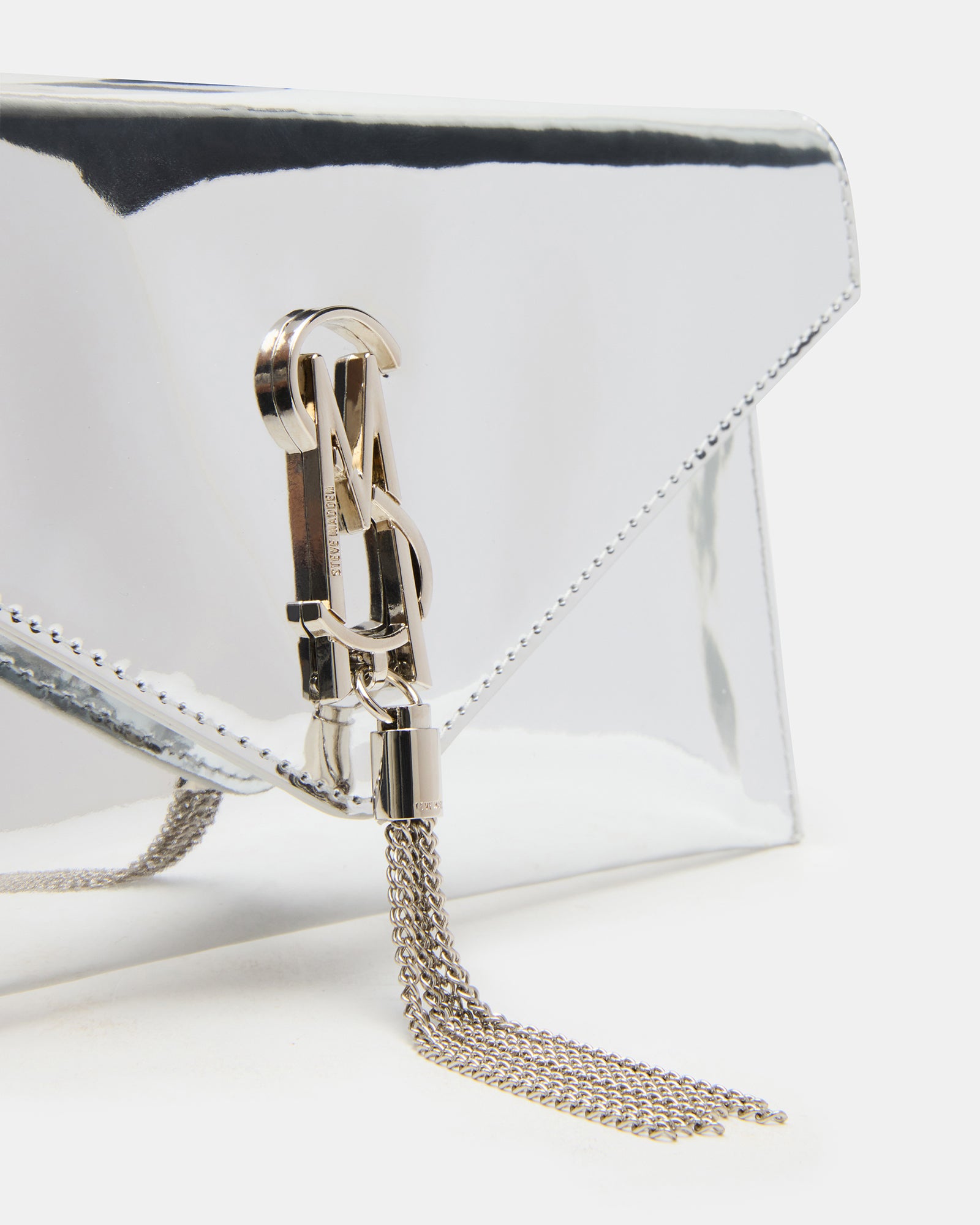 Stylish evening clutch bag with magnetic snap closure and spacious interior