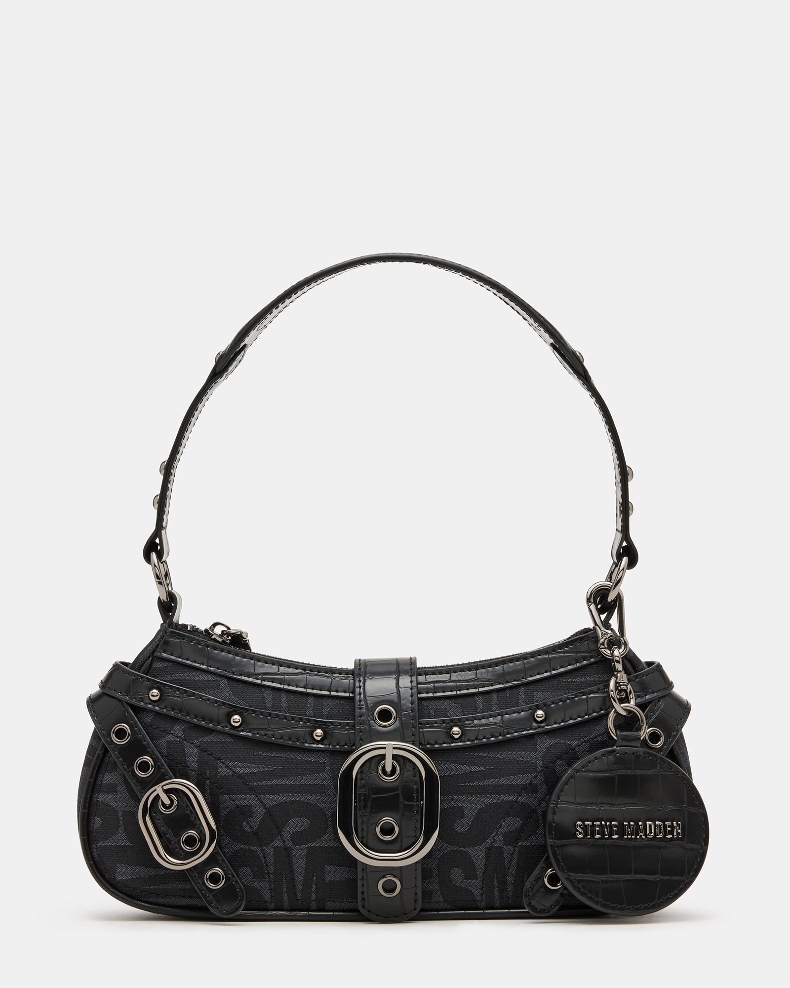 Vintage Y2K shoulder bag with front pockets and buckle detailing