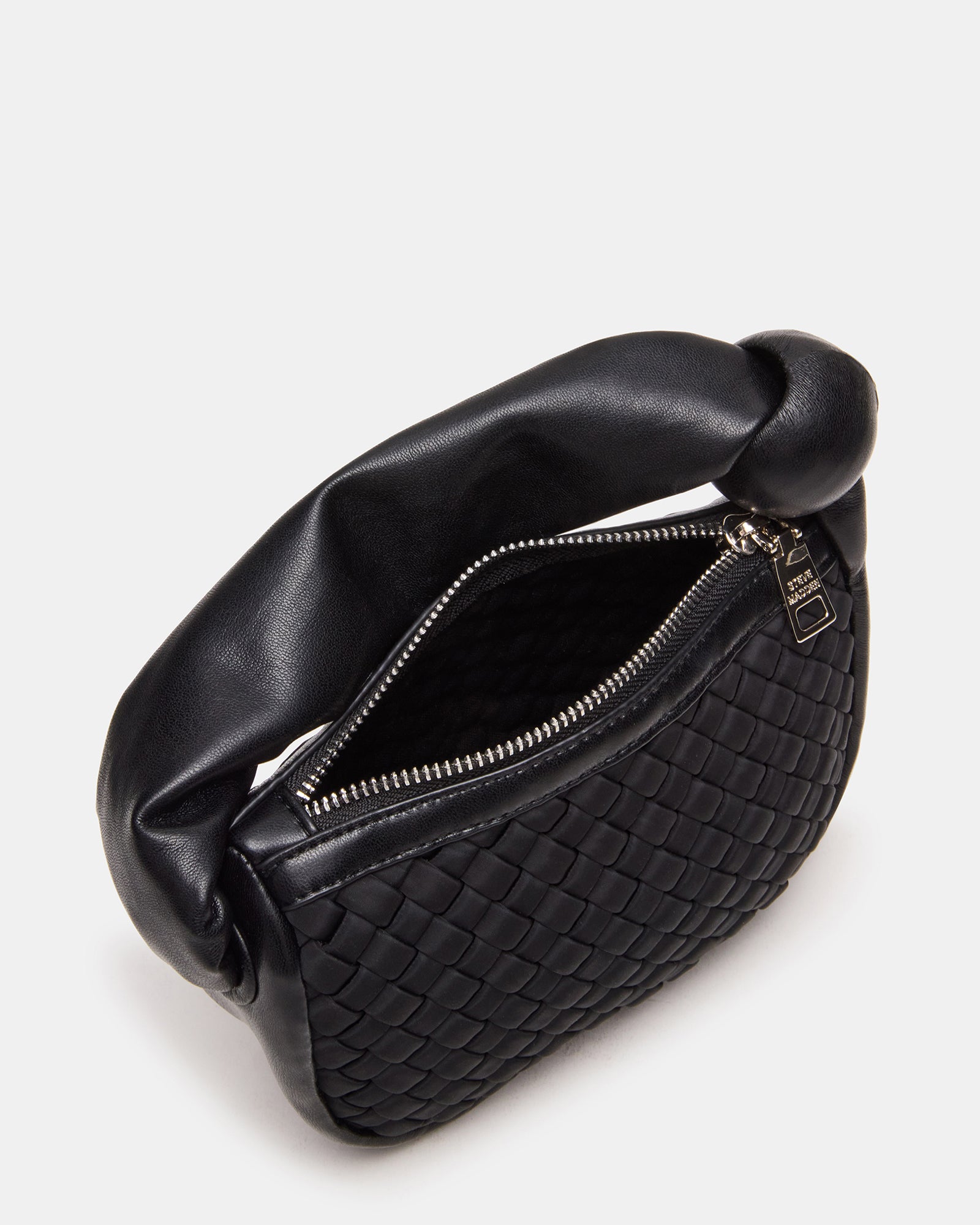 Top-down angle showing zipper detail and card storage space