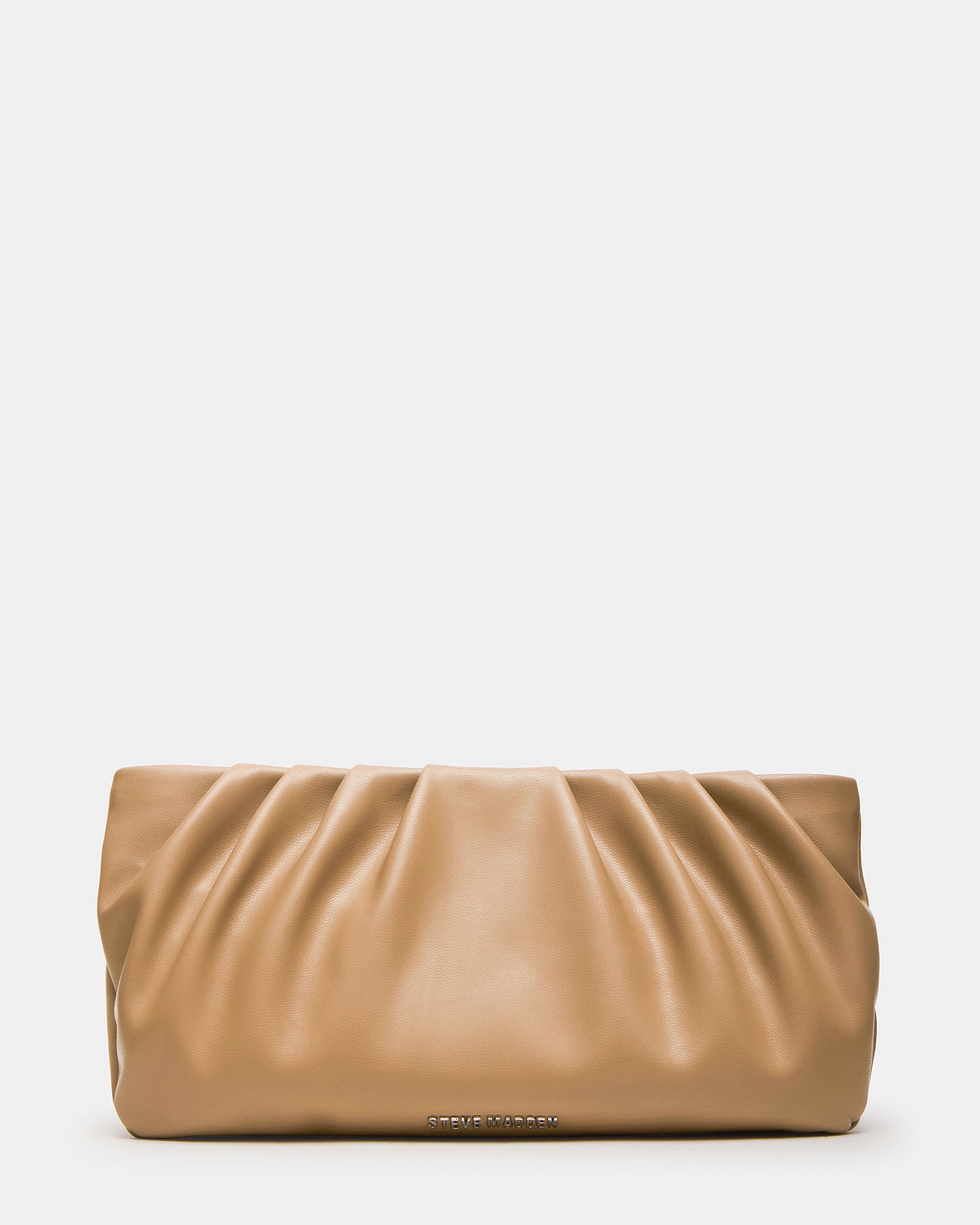 Close-up of magnetic snap closure and pleated exterior detail on the NIKA bag