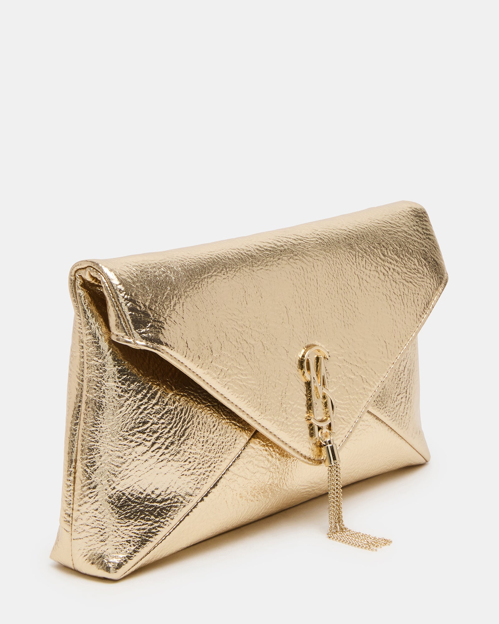 Clutch pink handbag worn crossbody for a stylish look.