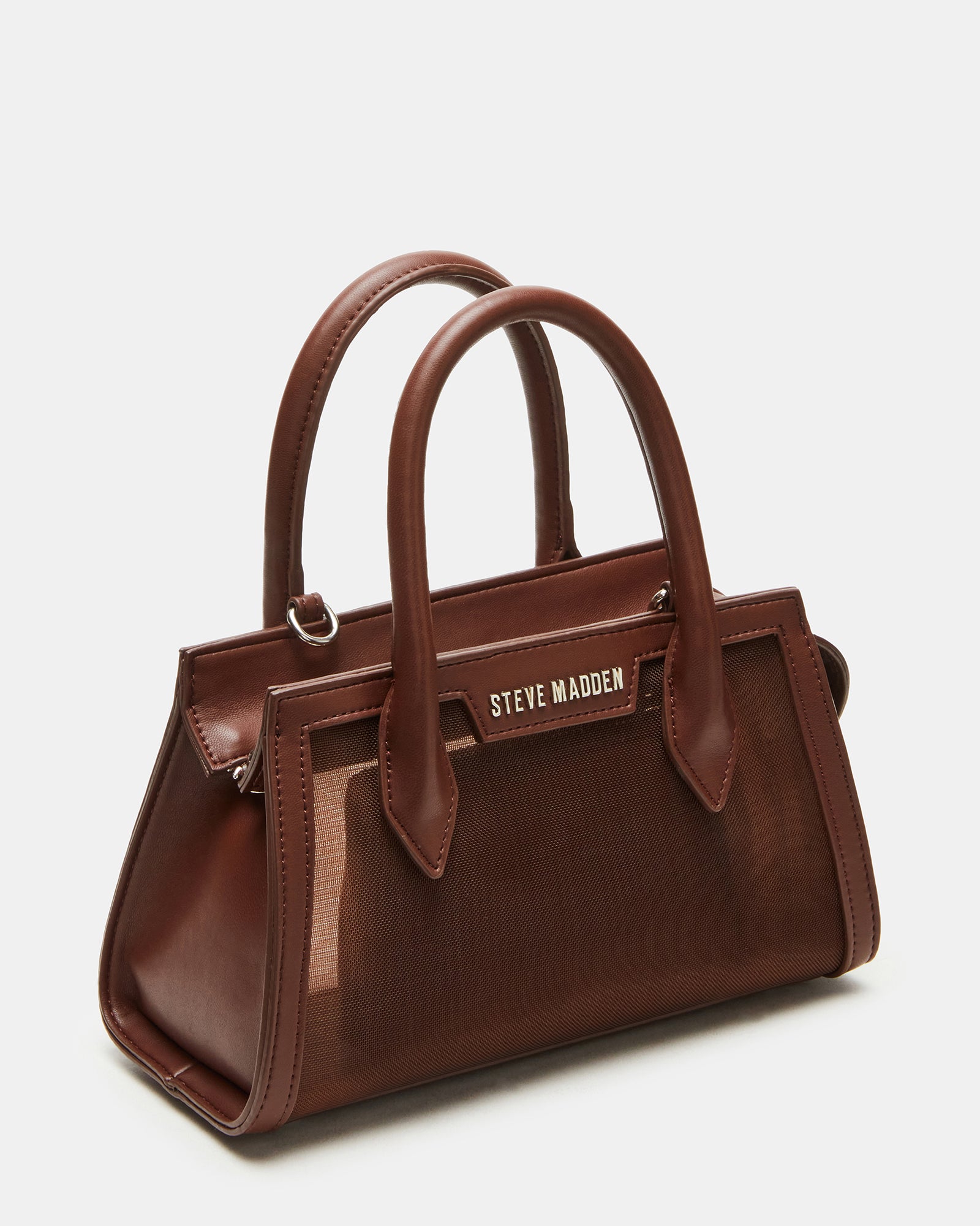 Front view of the Peachy mini tote bag showcasing its unique mesh design.