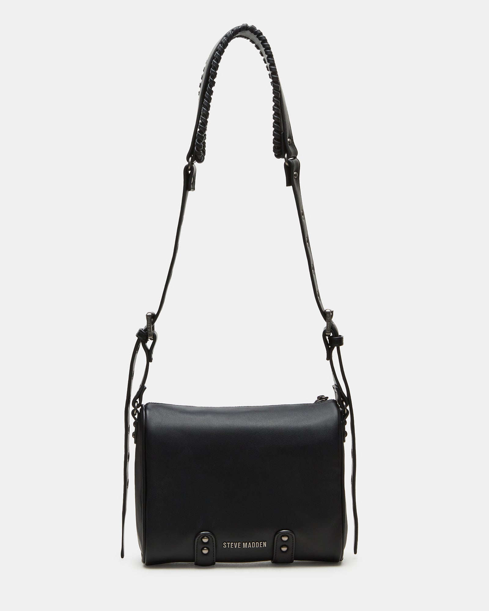 Close-up of the studded detailing on the Rigby leather crossbody bag.