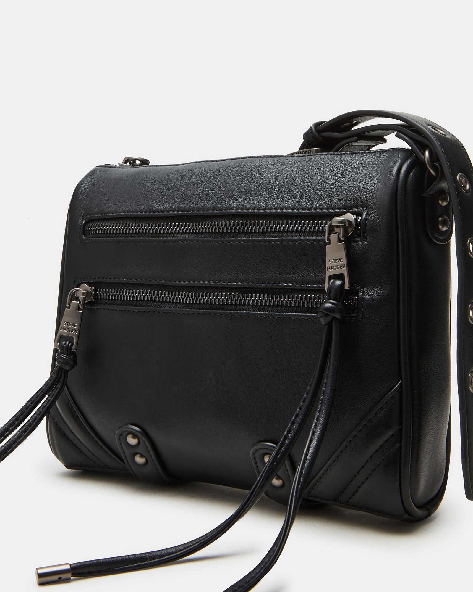 Close-up of the studded detailing on the Rigby leather crossbody bag.