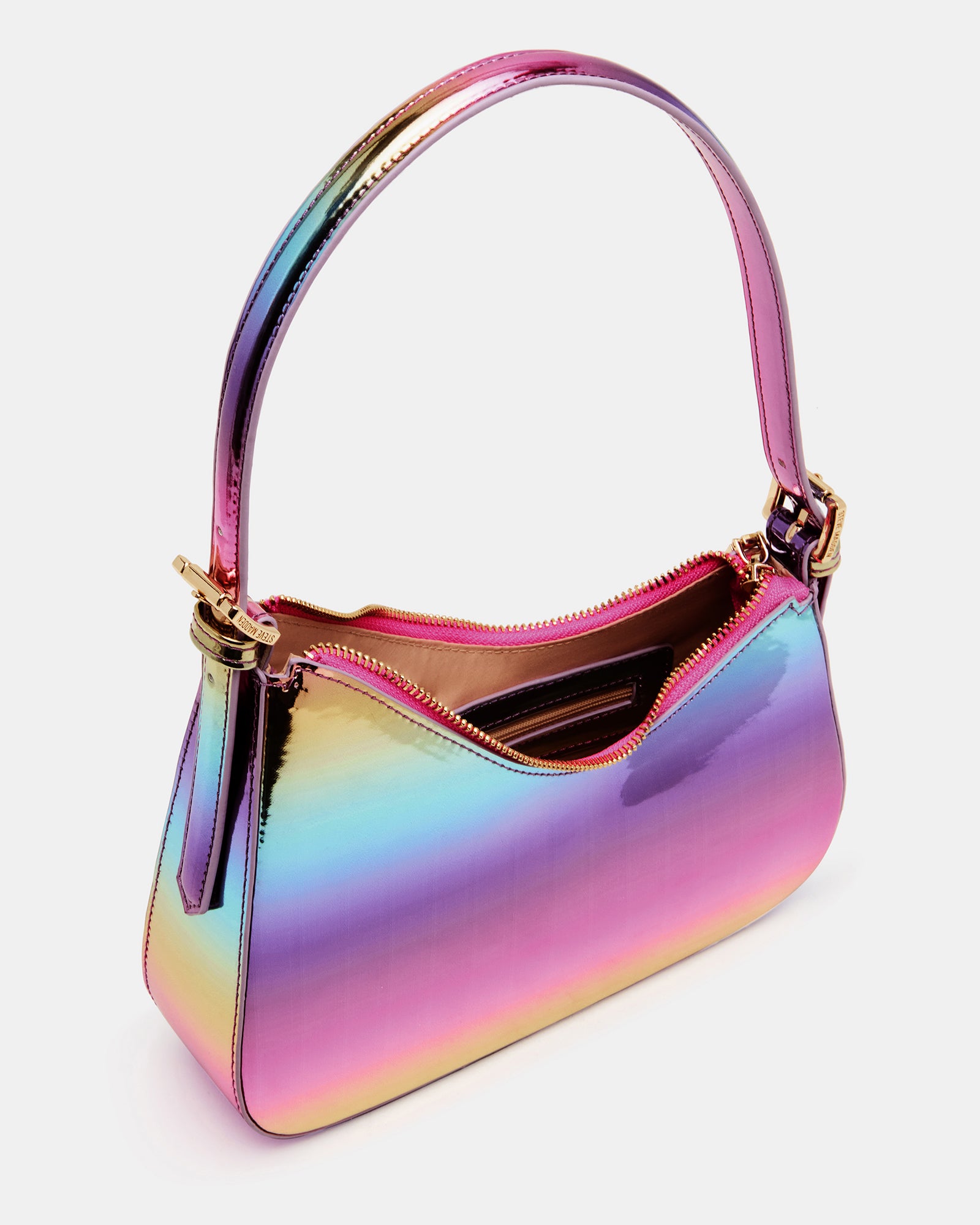 Bag displayed with contents: wallet, keys, phone—ideal for travel or city outings.