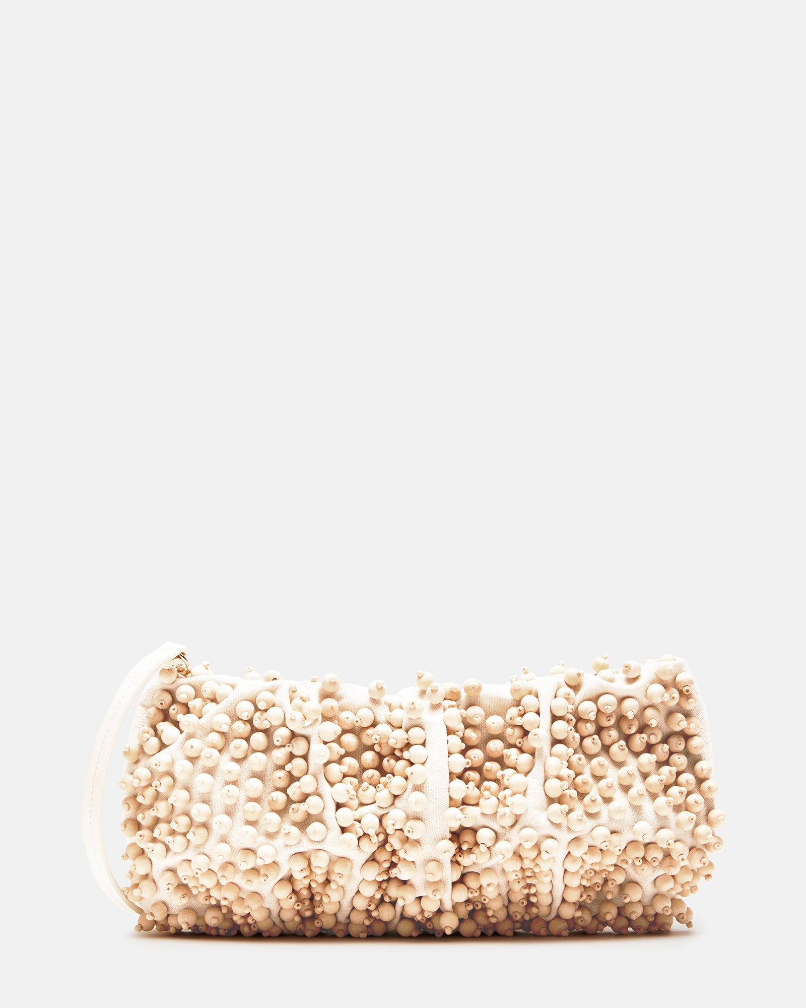 Close-up of Tiki beaded wristlet showcasing intricate beadwork.