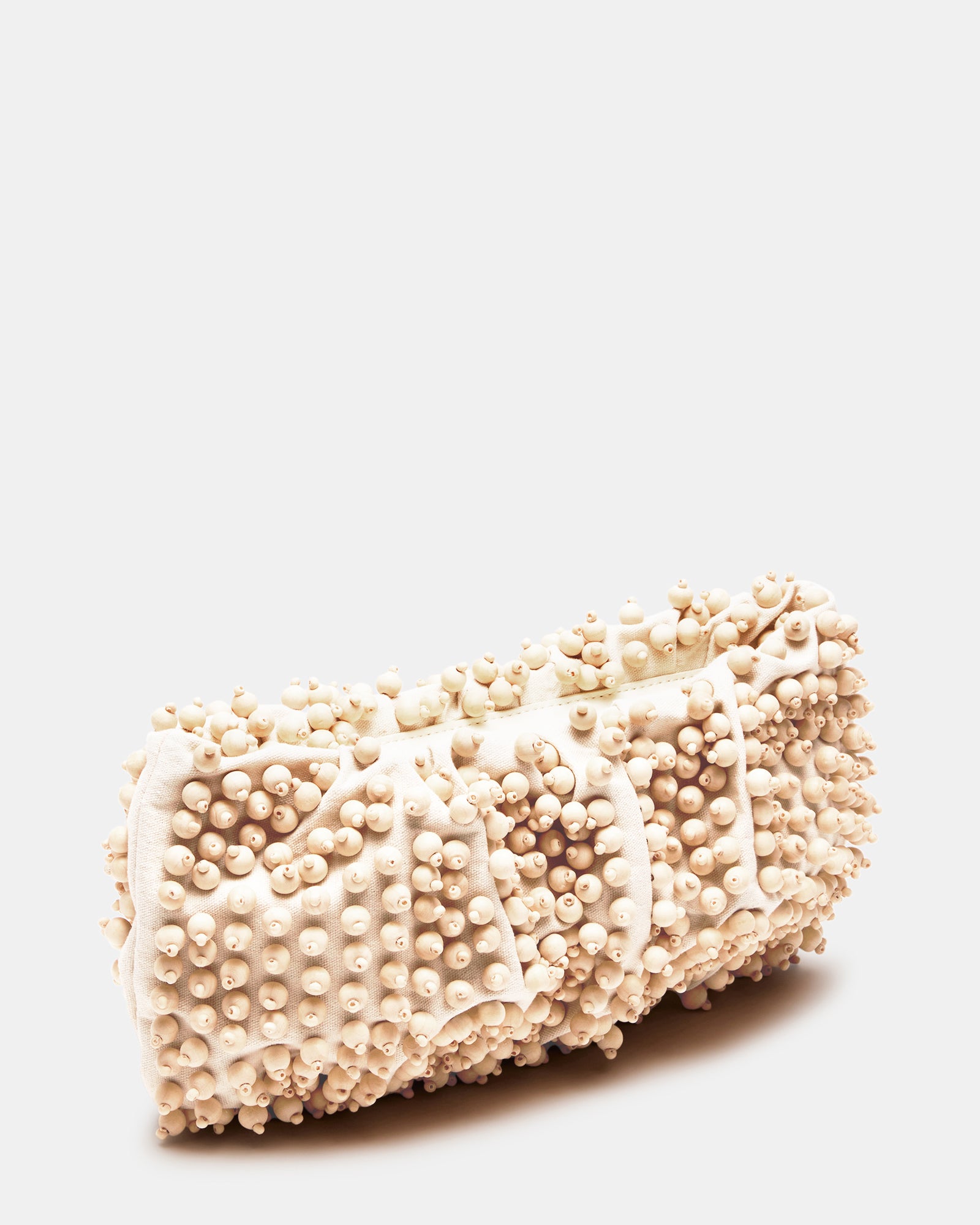 Close-up of Tiki beaded wristlet showcasing intricate beadwork.