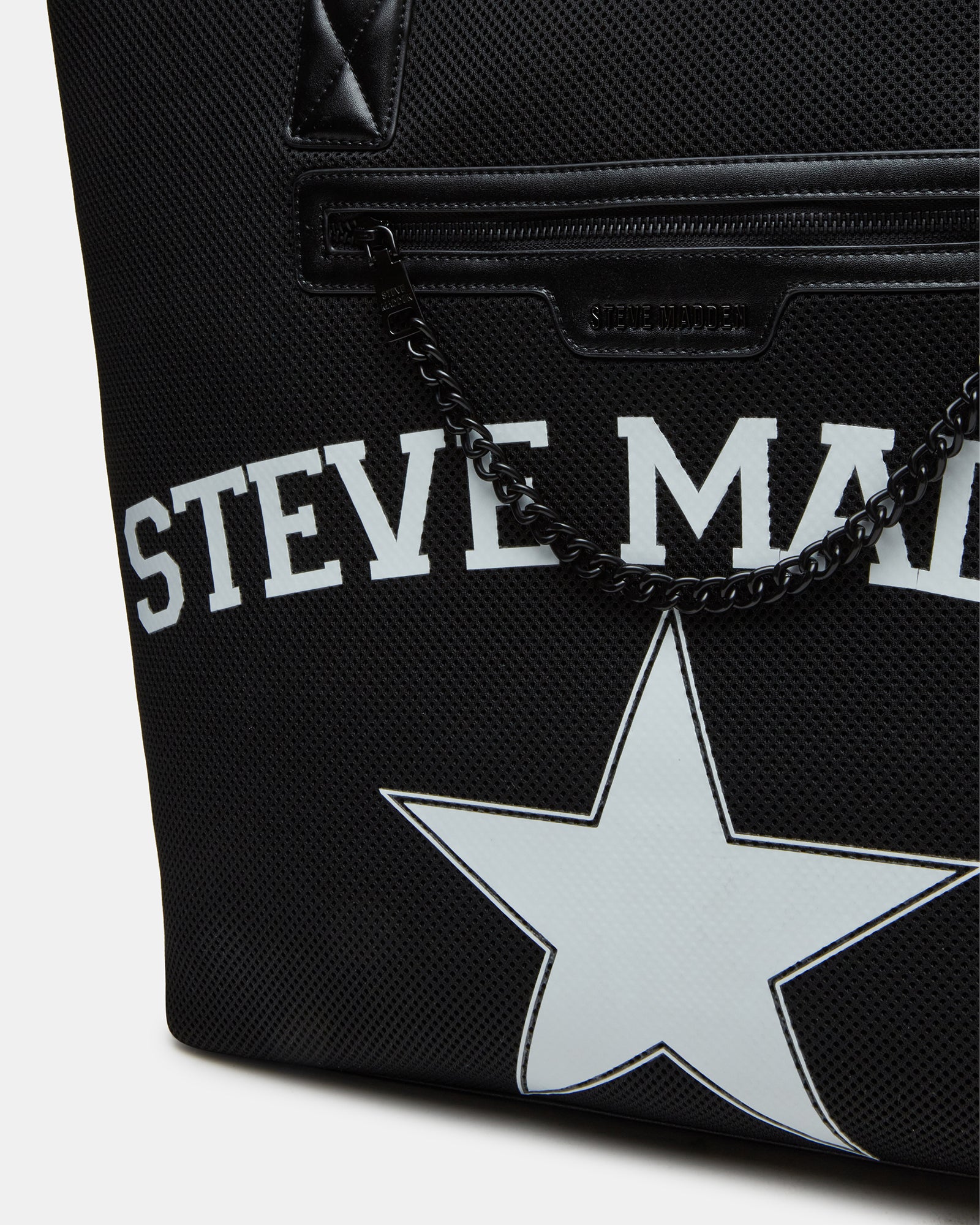 Interior shot highlighting pouch storage in this trendy tote bag ideal for on-the-go use.