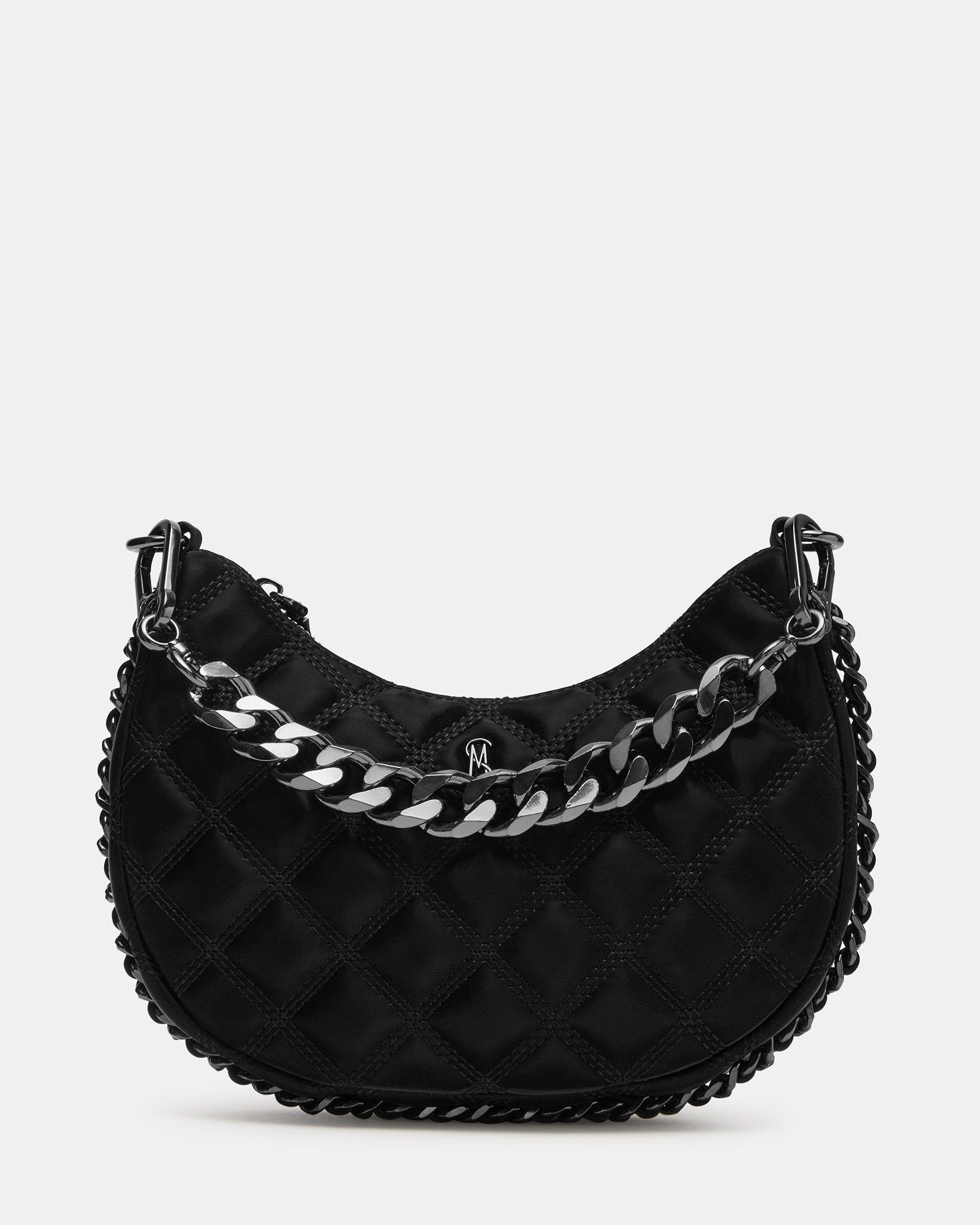 Chic quilted shoulder bag featuring elegant chain detailing.