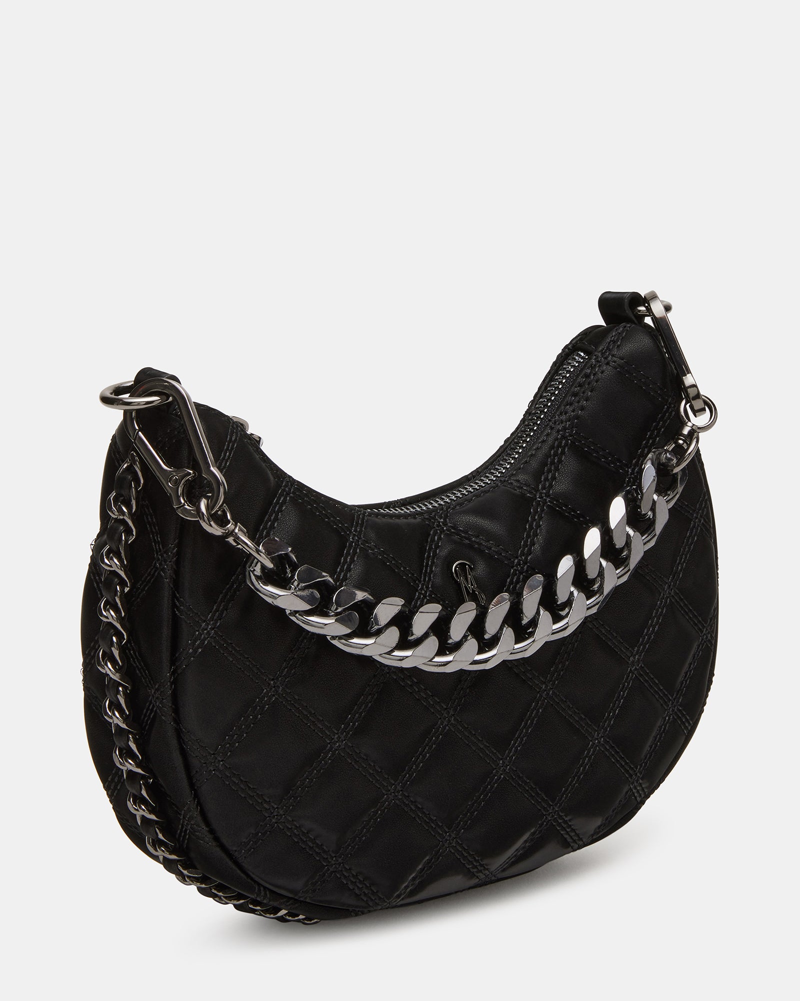 Chic quilted shoulder bag featuring elegant chain detailing.