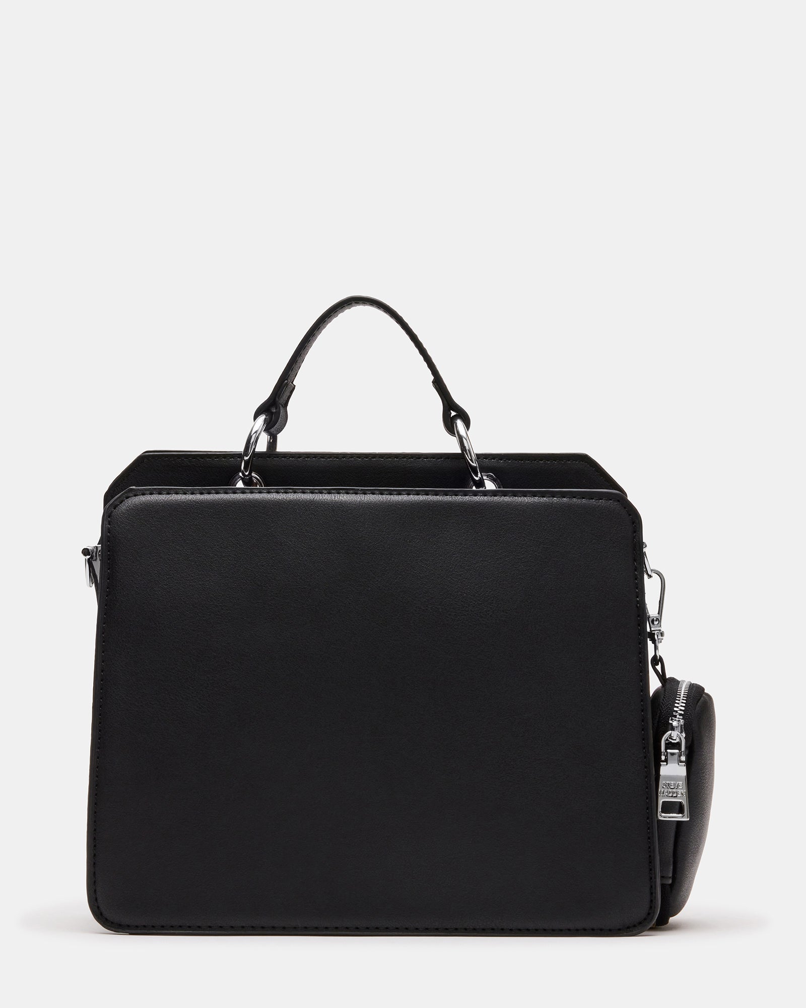 Inside view of the Evelyn bag showing organized compartments and detachable zip pouch