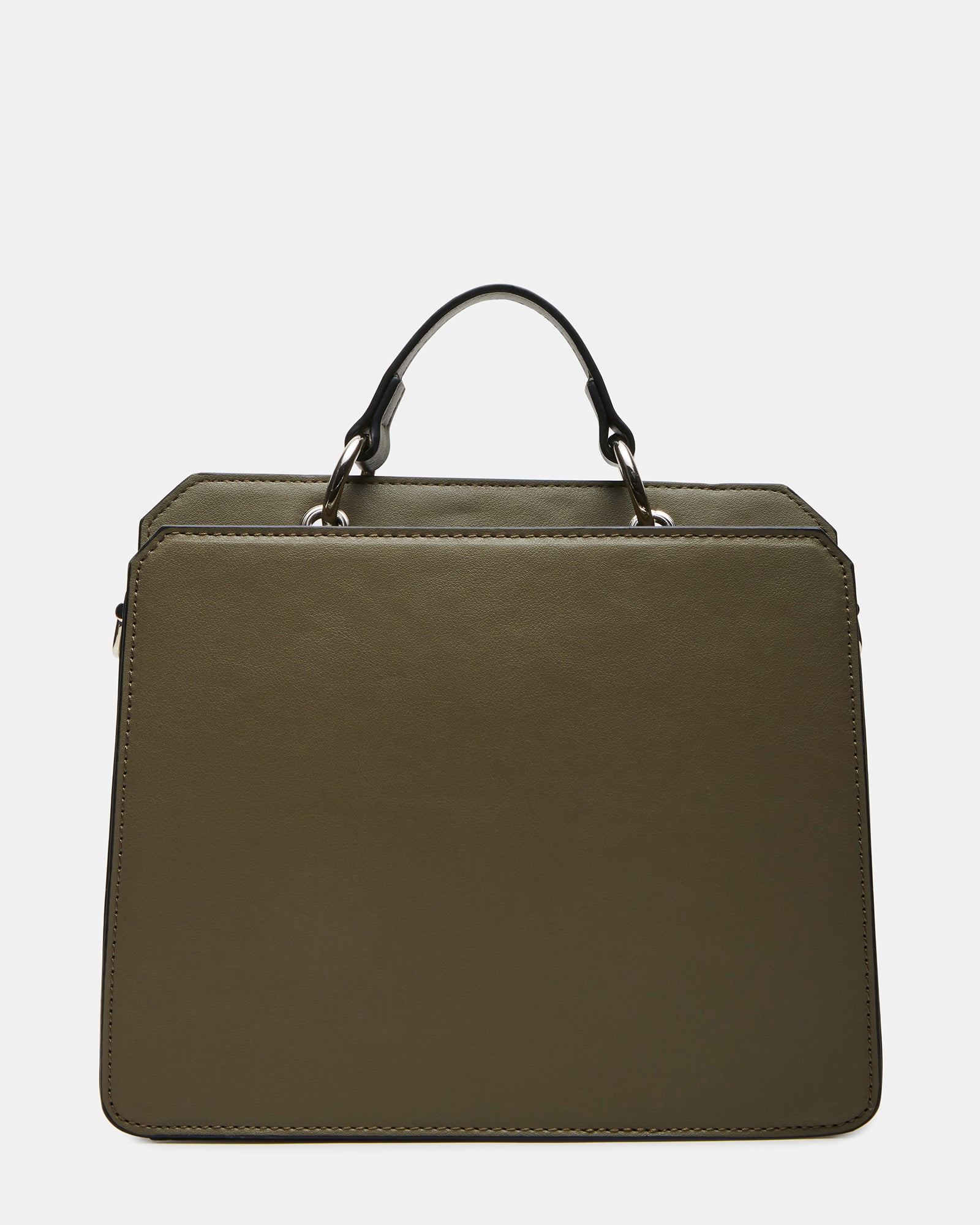 Close-up of the bag’s structured gussets and custom hardware, highlighting its polished design.