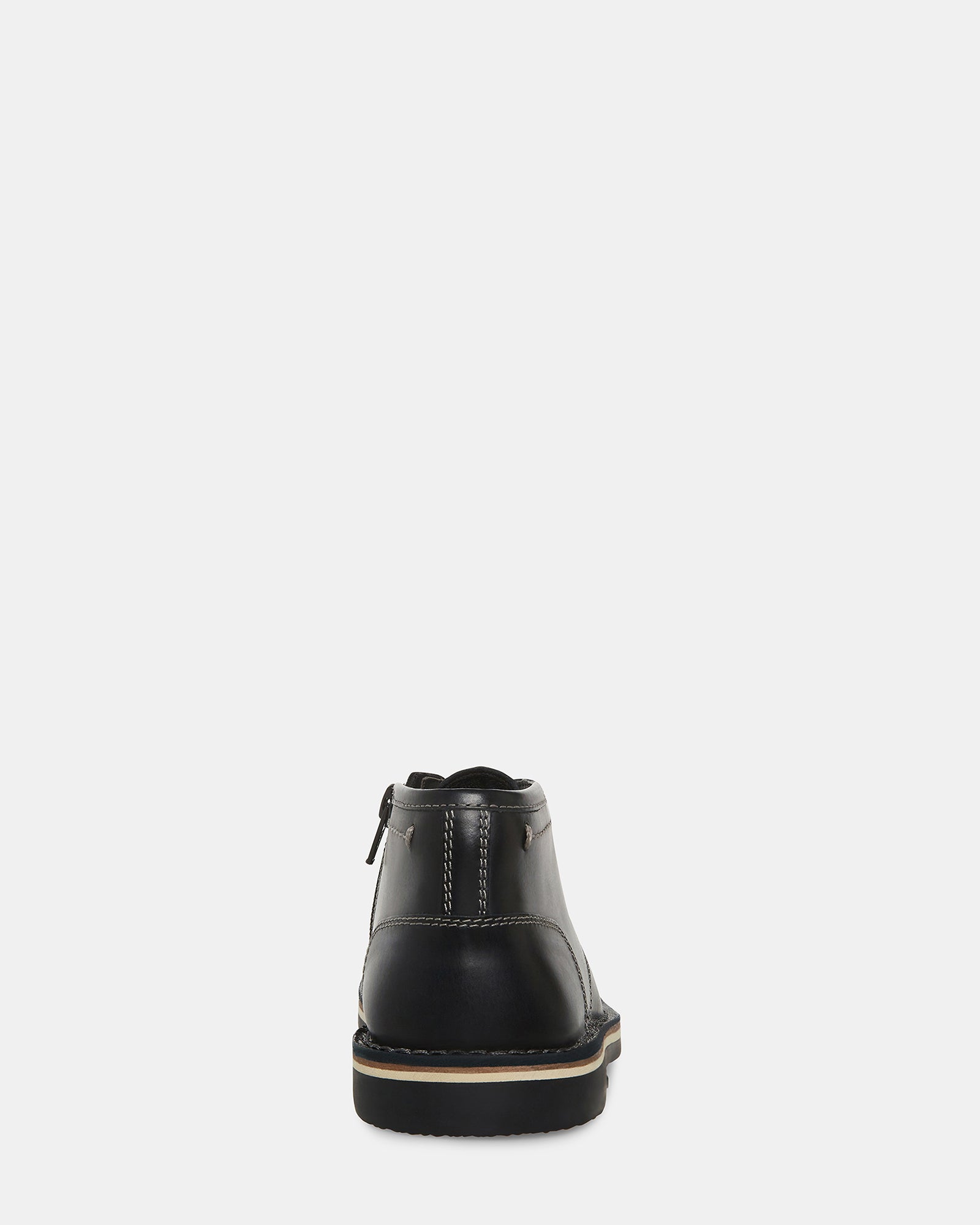 Side view of Harkeen kids black leather boots, showcasing the zipper.