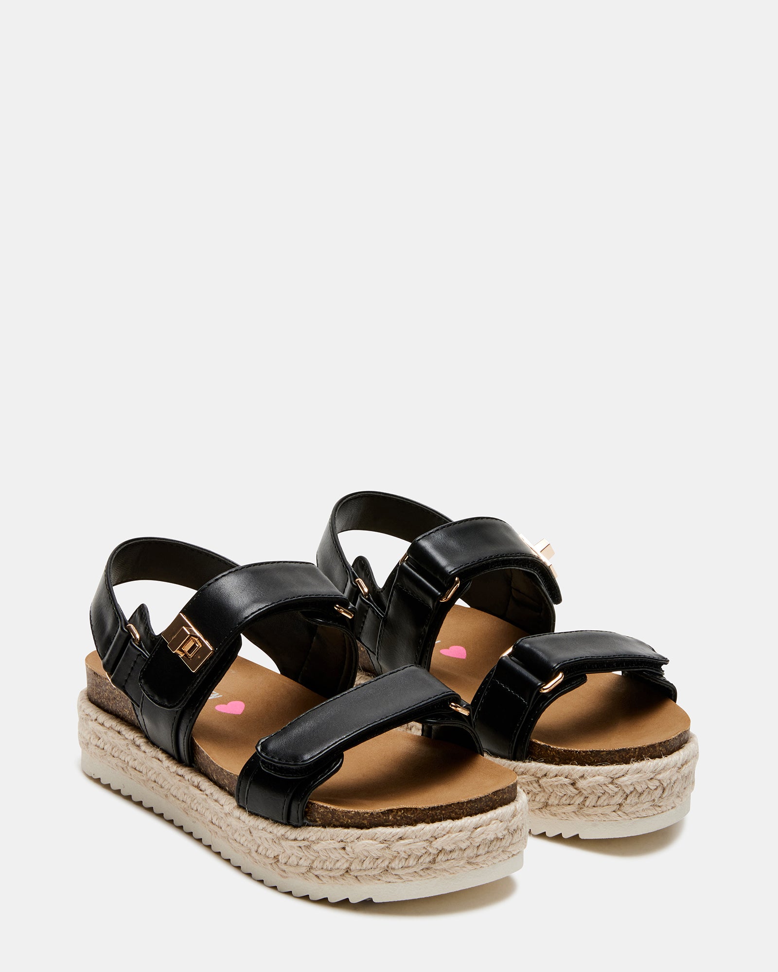 Close-up of adjustable straps on kids flatform sandals, suitable for daily wear