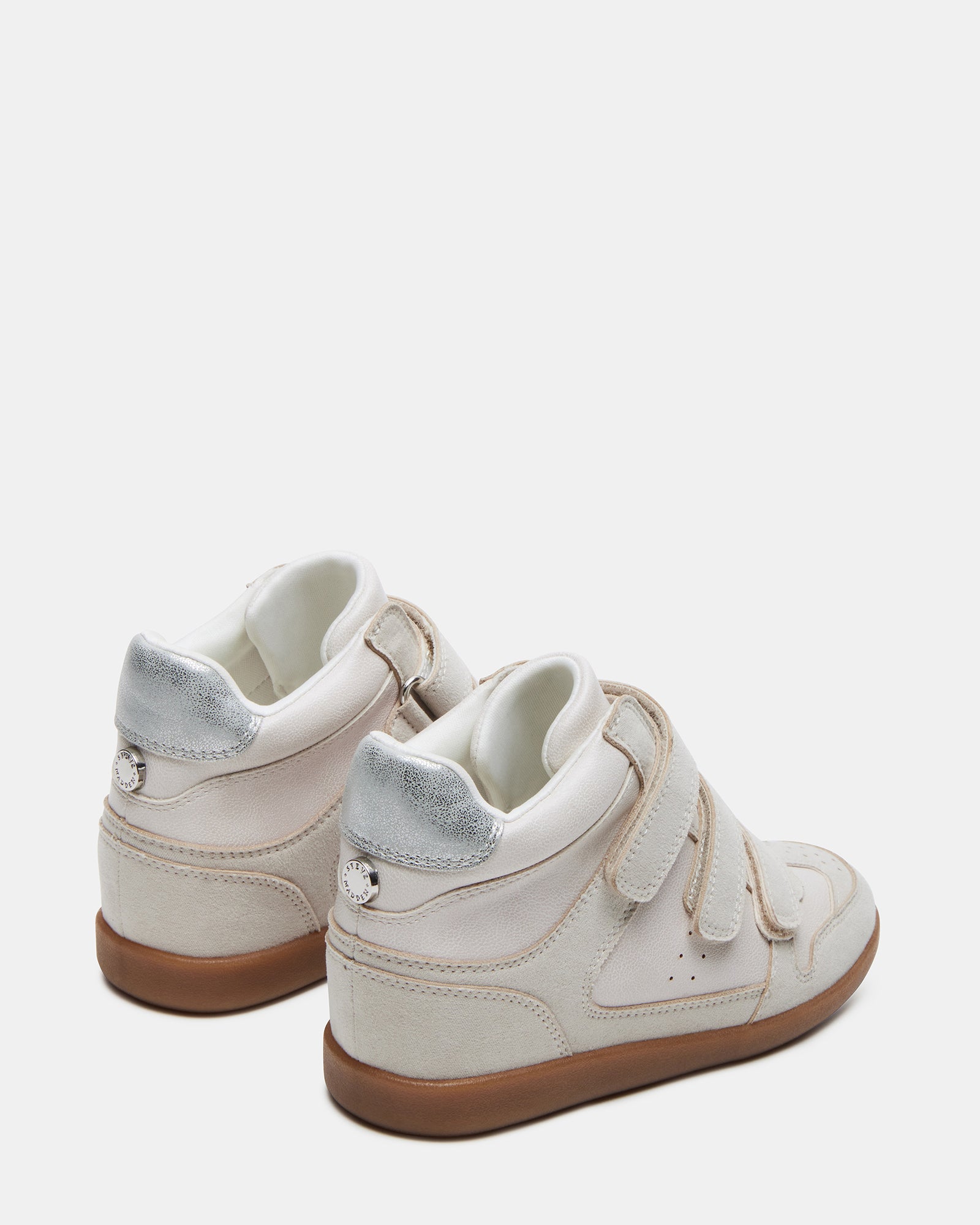 Side profile of Bobbi kids sneakers showing ankle support.