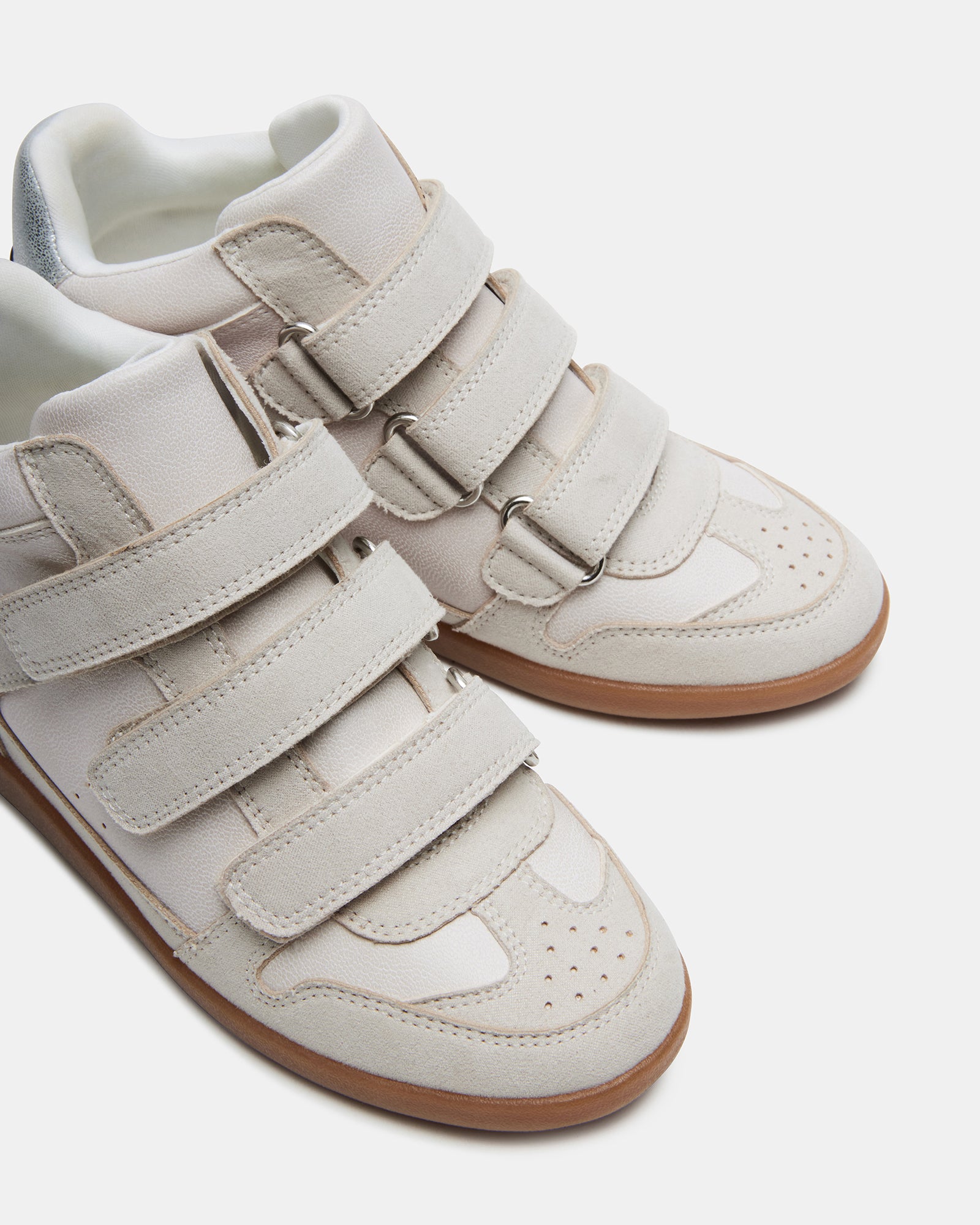 Top-down view of Velcro sneakers for children, highlighting the stylish design.