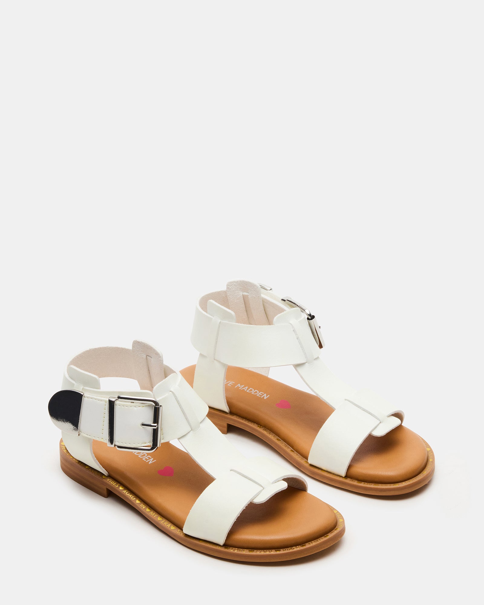 Close-up of ankle strap buckle on kids sandals