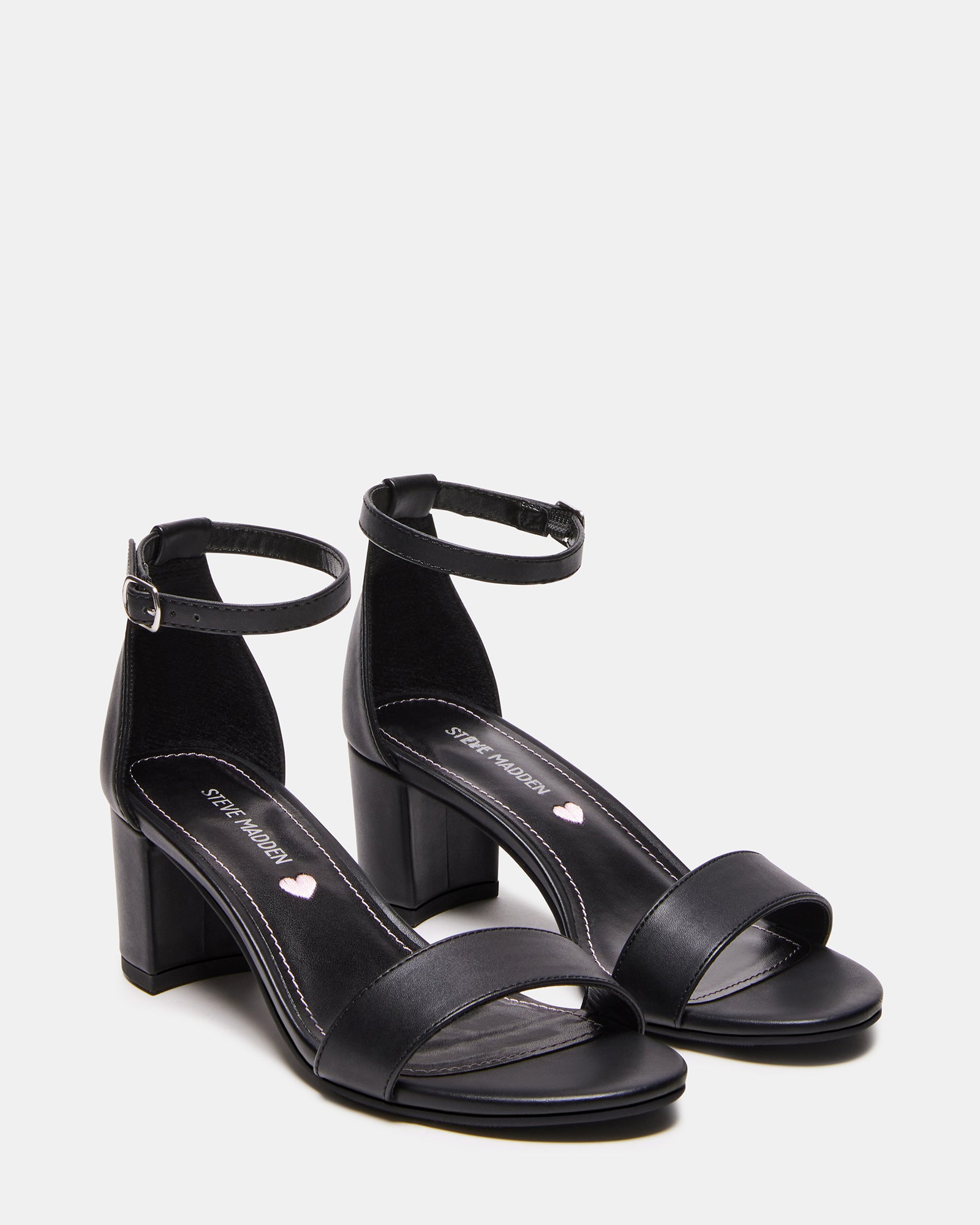 Kids blush patent block heel sandals with minimalist design and low heel height
