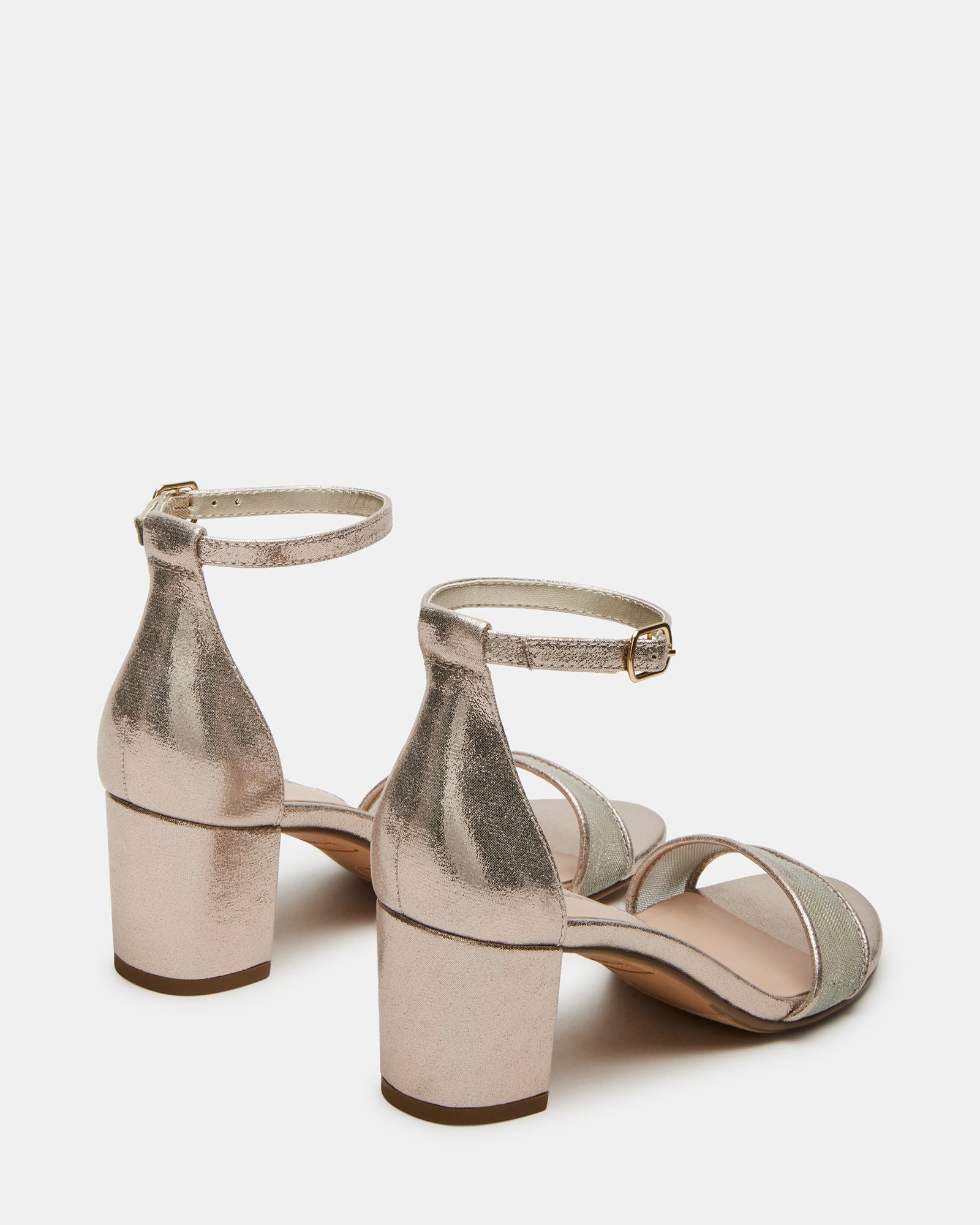 Front angle of Carrson sandals showing vegan leather straps