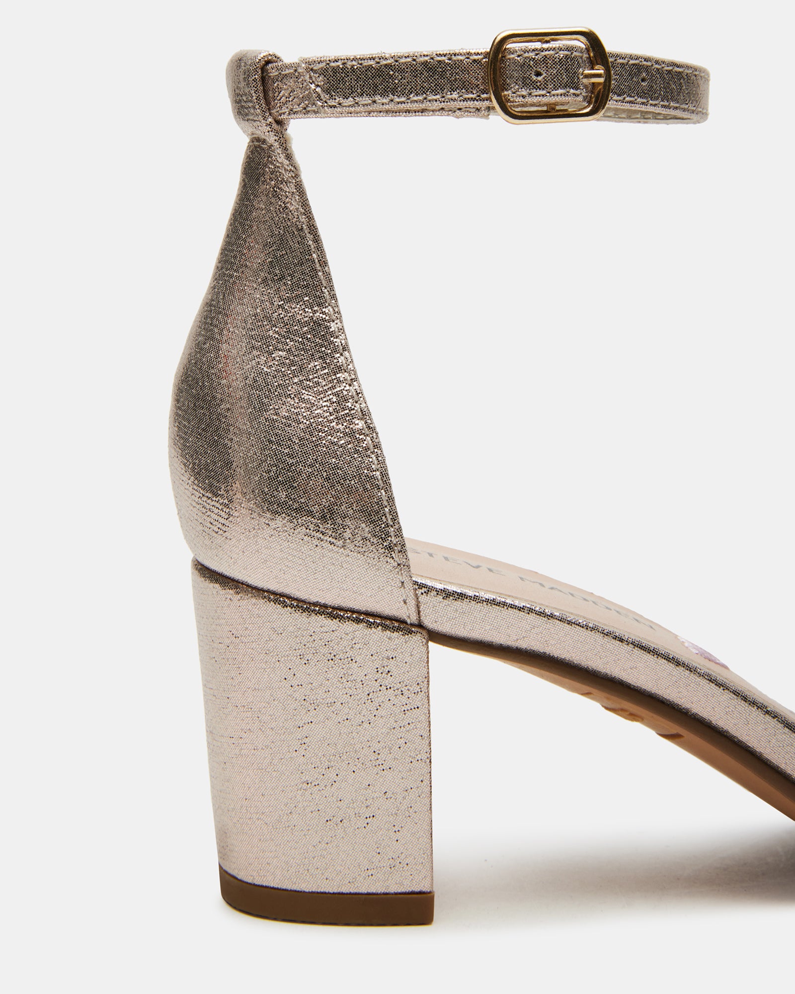 Back view highlighting ankle closure and heel height