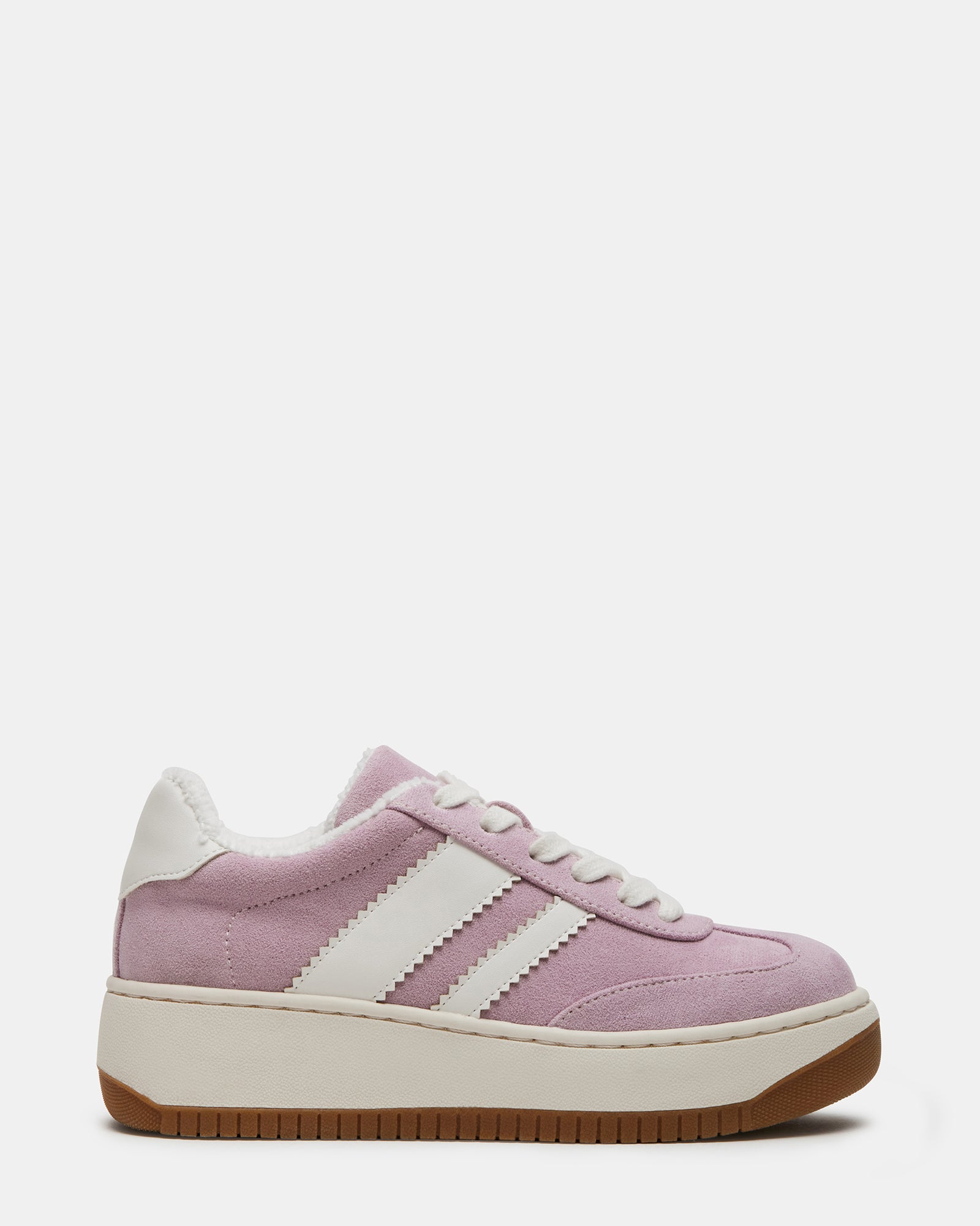 Side view of Field Pink youth sneakers designed for kids.