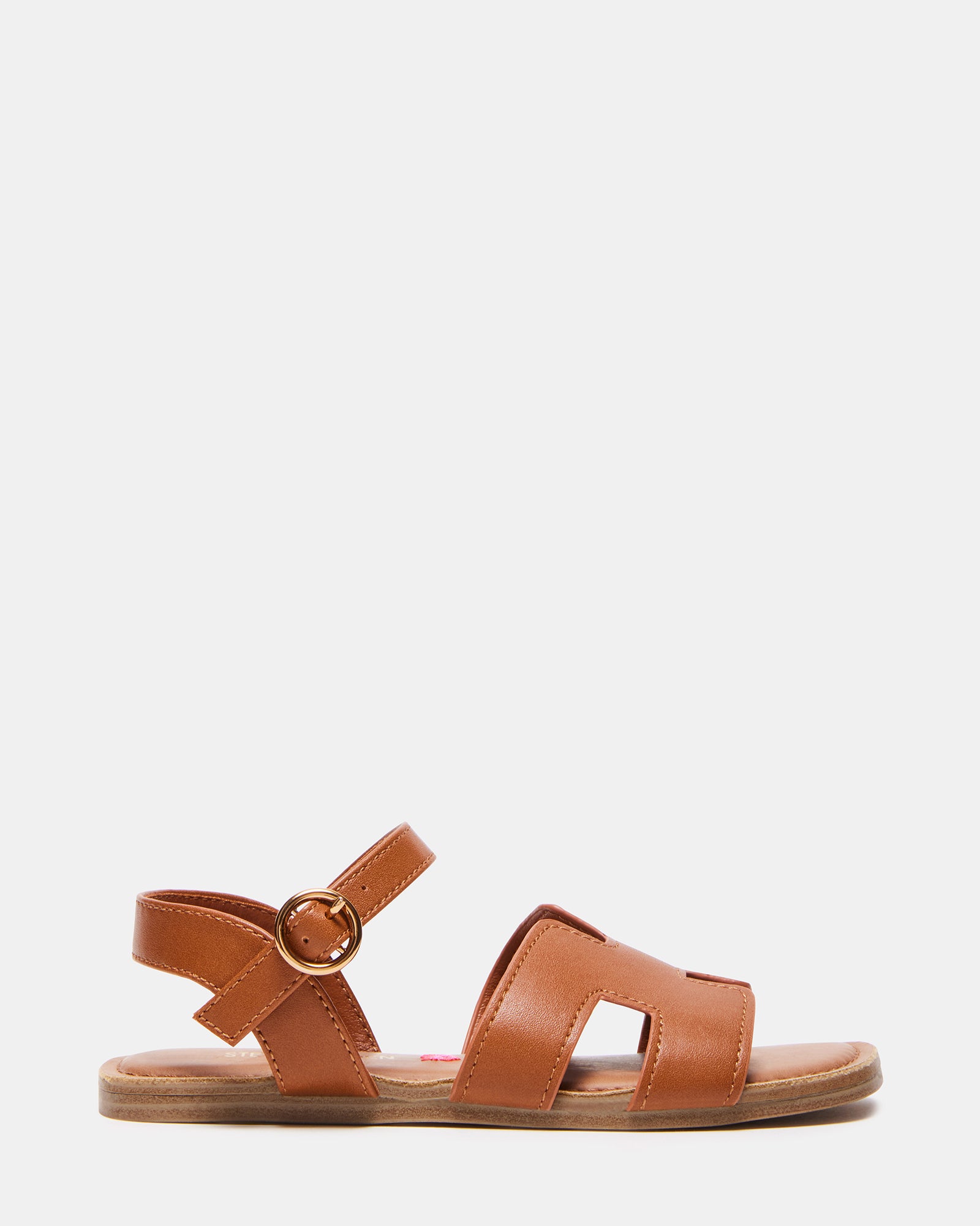 Close-up of Haydin kids sandals showing geometric cutouts