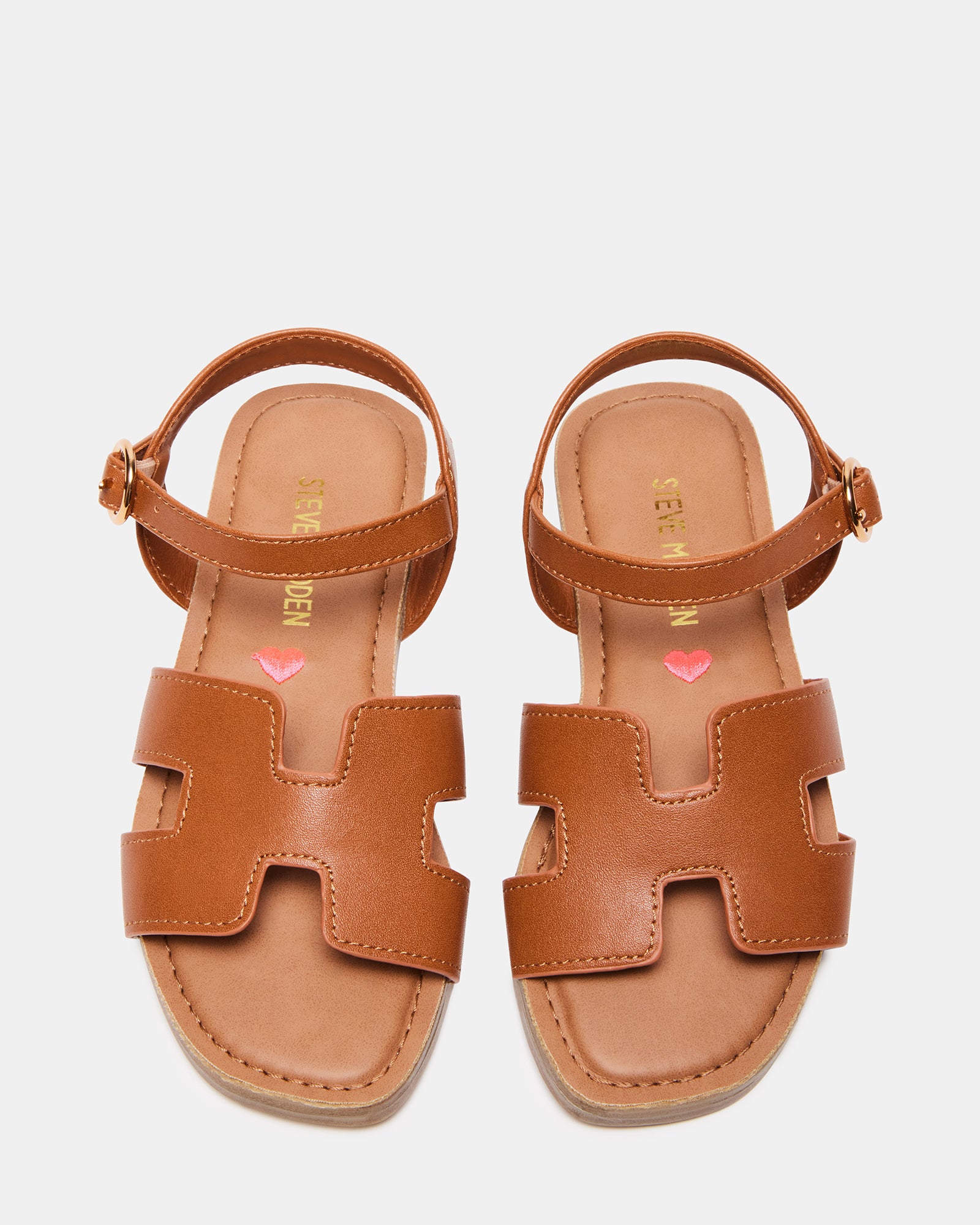 Close-up of Haydin kids sandals showing geometric cutouts