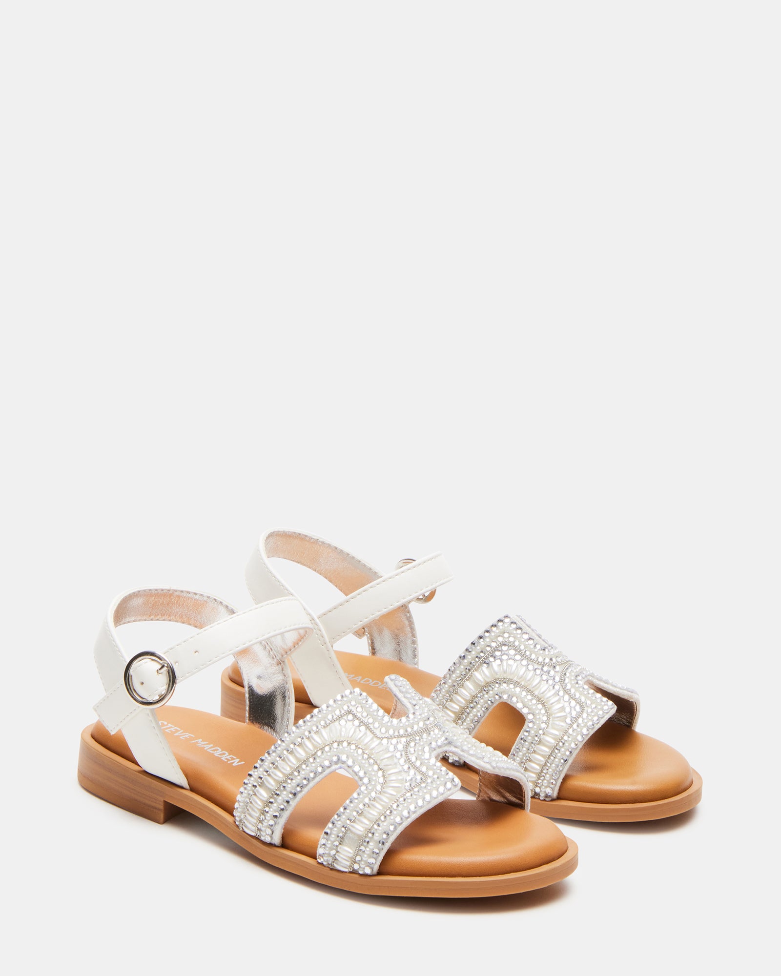Side view of vegan leather kids sandals with secure fit