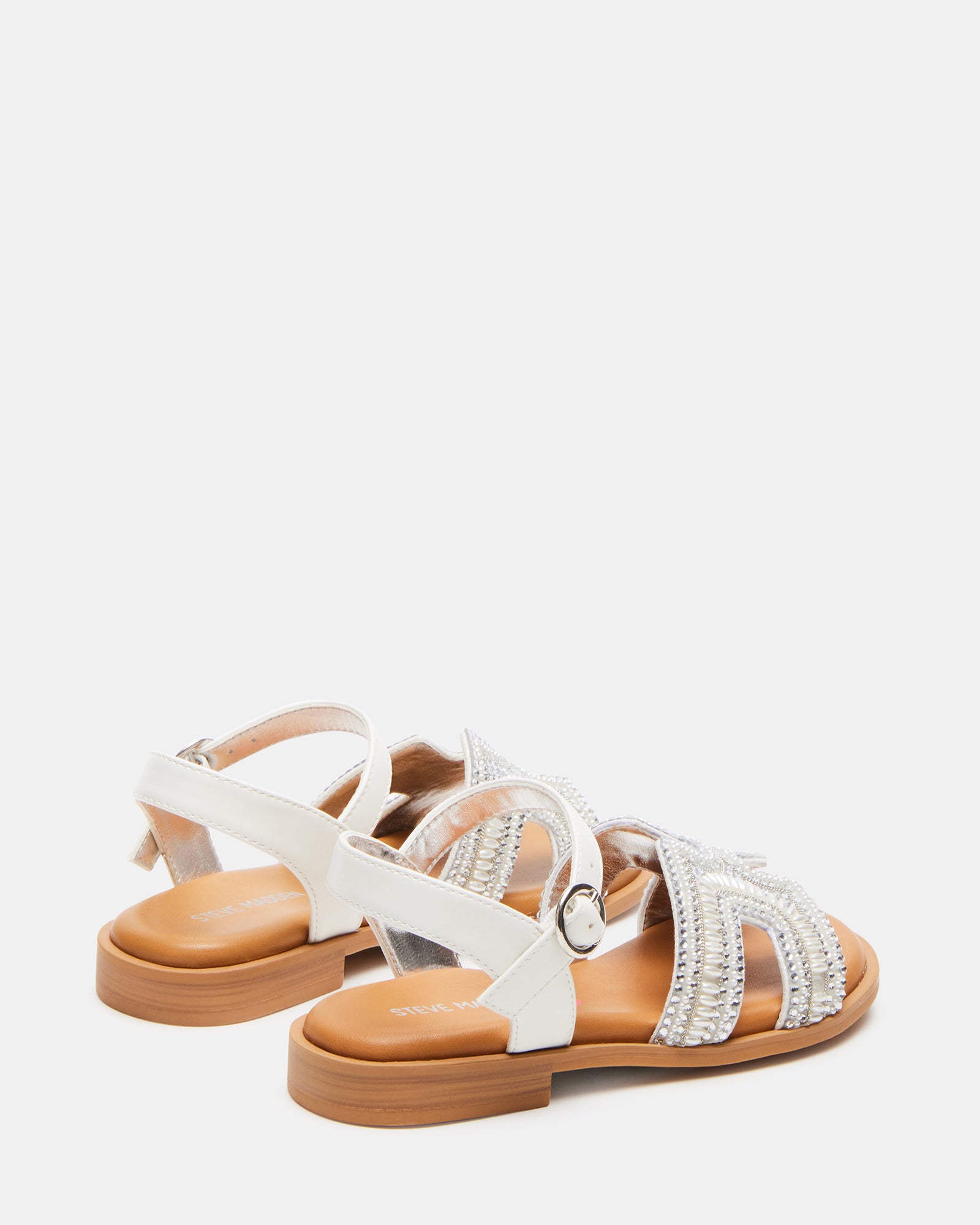 Side view of vegan leather kids sandals with secure fit