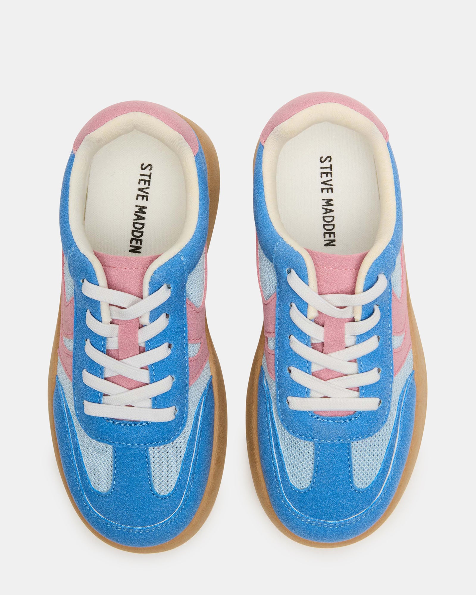Kids Jersey Blue Sneakers front view with silver platform