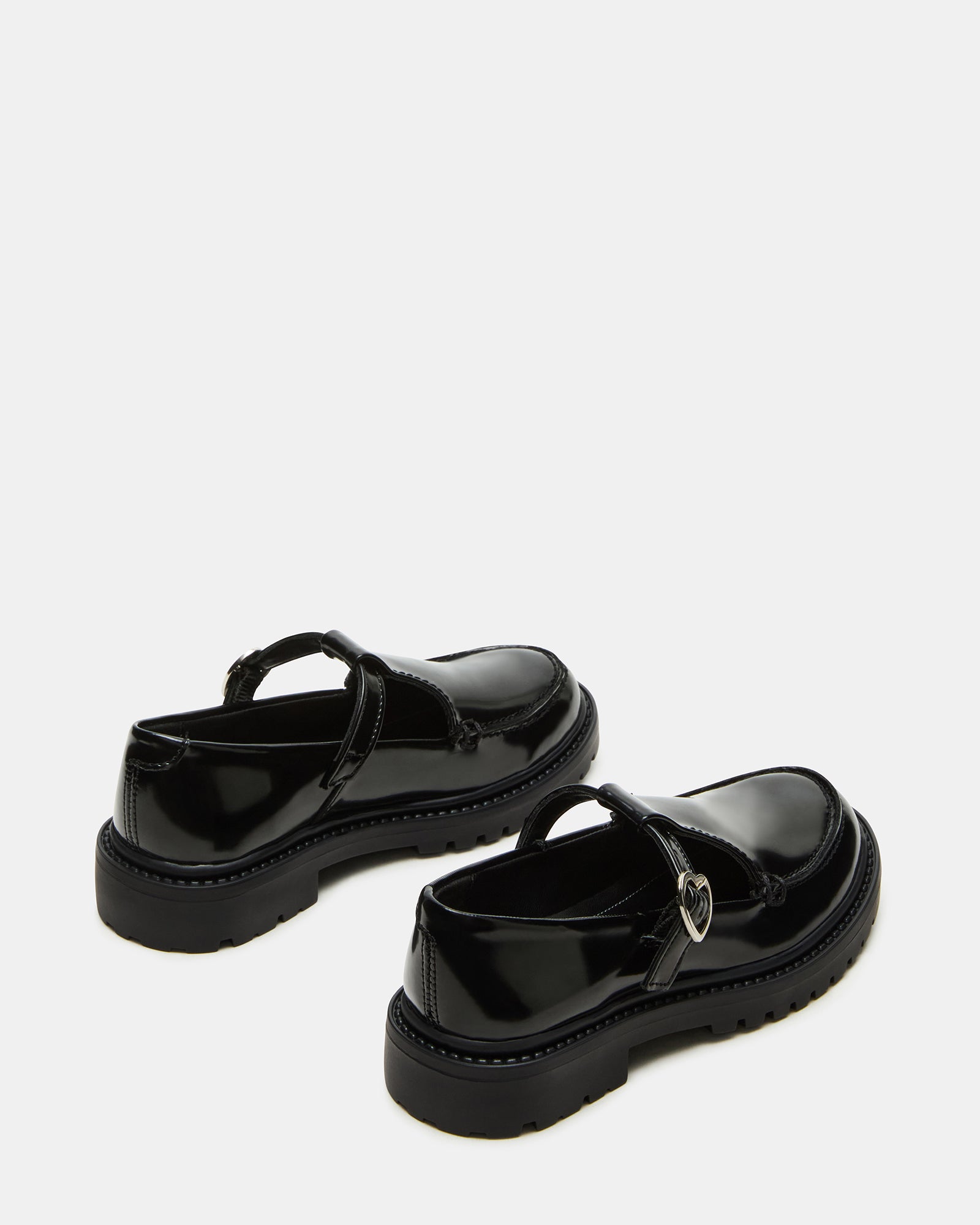 Close-up of Leona loafers T-strap and synthetic upper