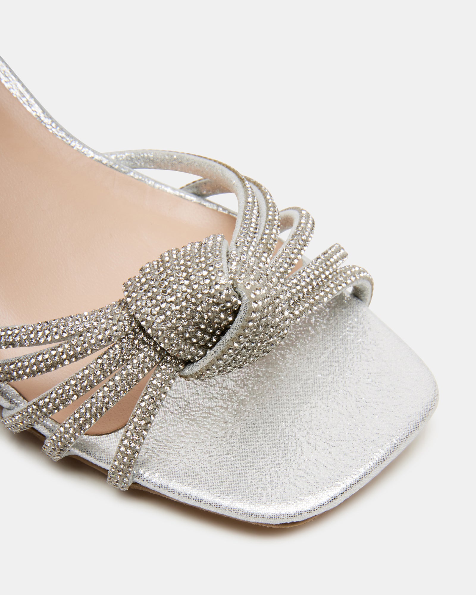 Girls silver dress shoes with rhinestones and adjustable ankle strap