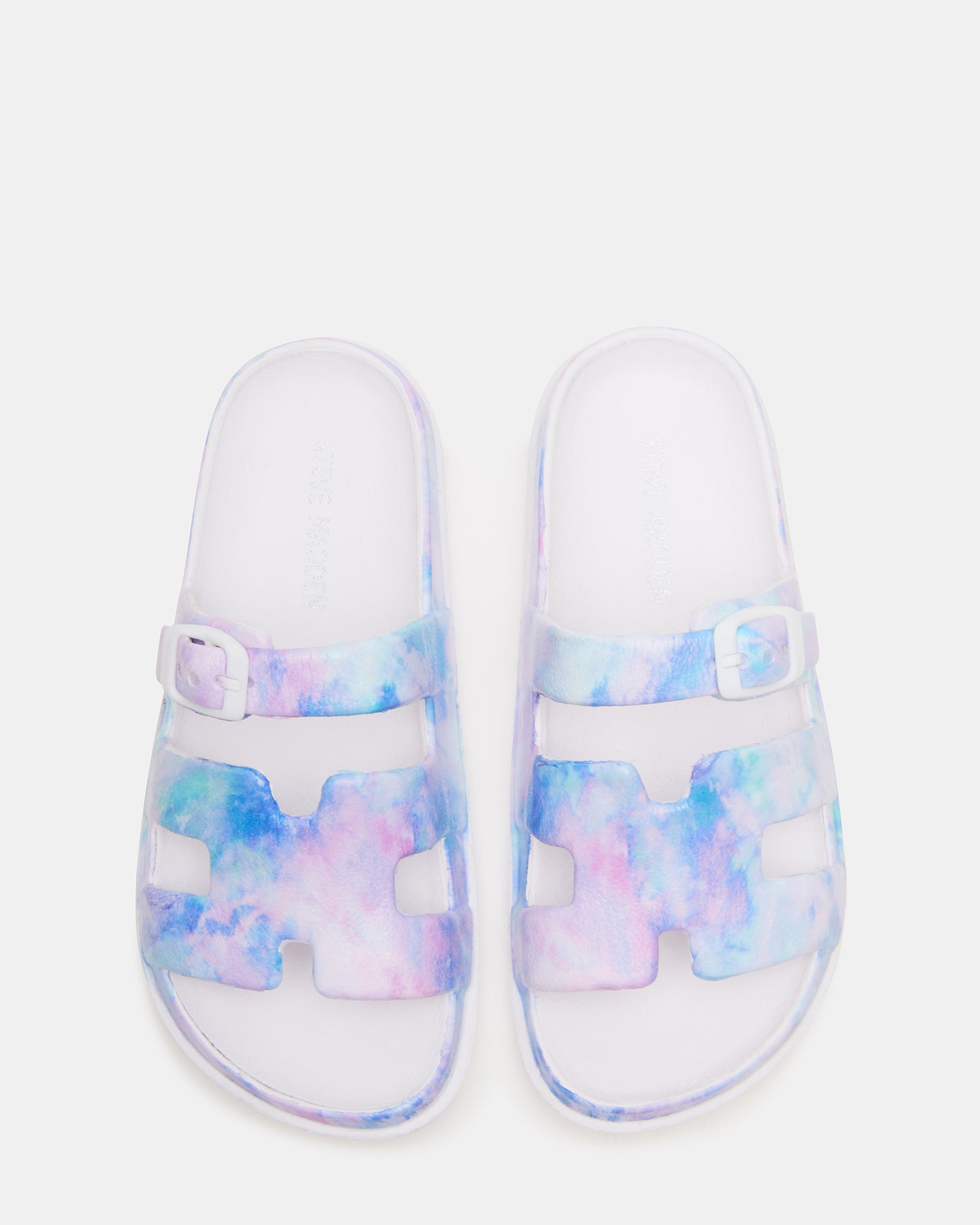 Close-up of Kids Spirit Multi sandals highlighting textured sole and adjustable strap.