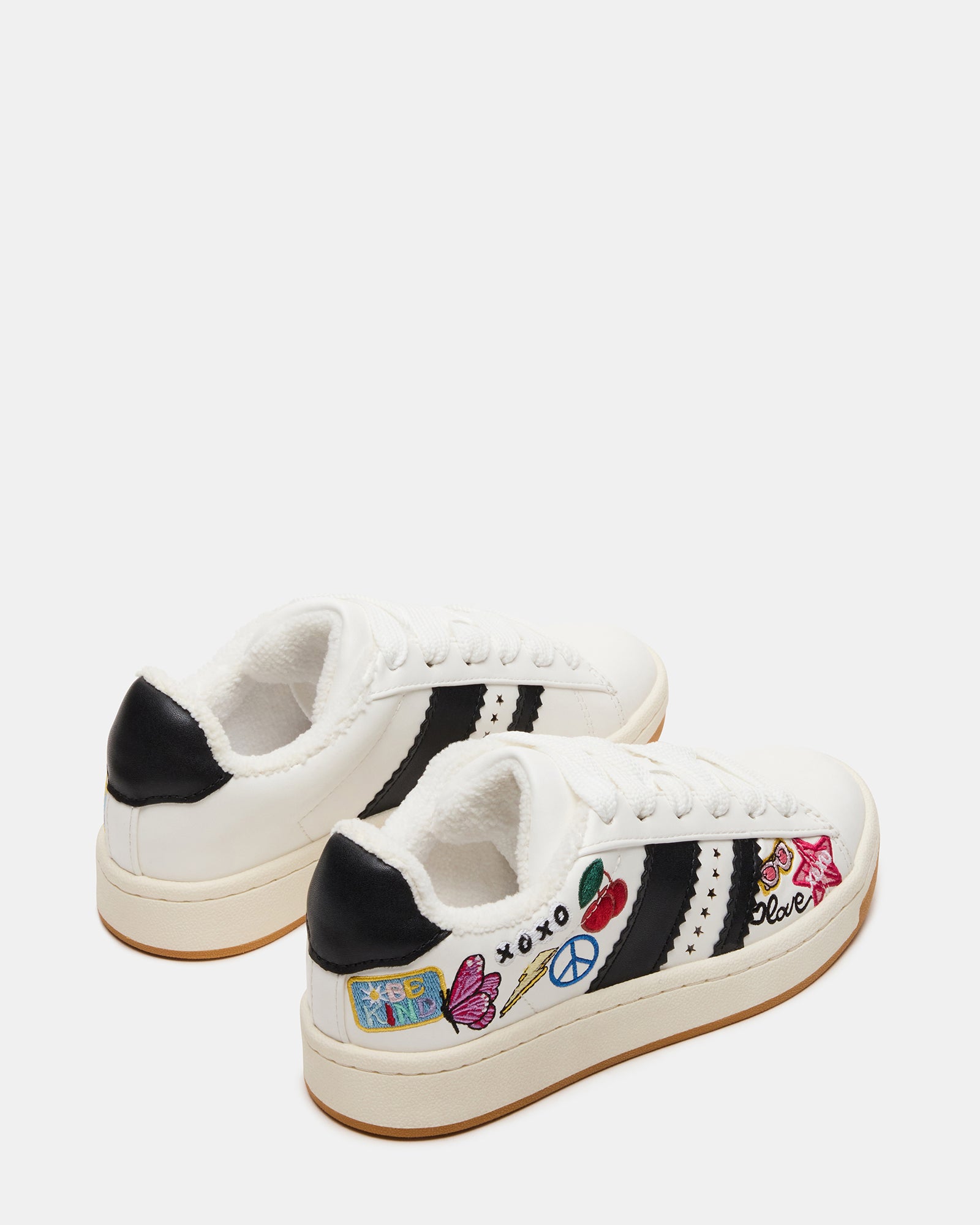 Top-down angle of low-top sneakers showing lace-up detail