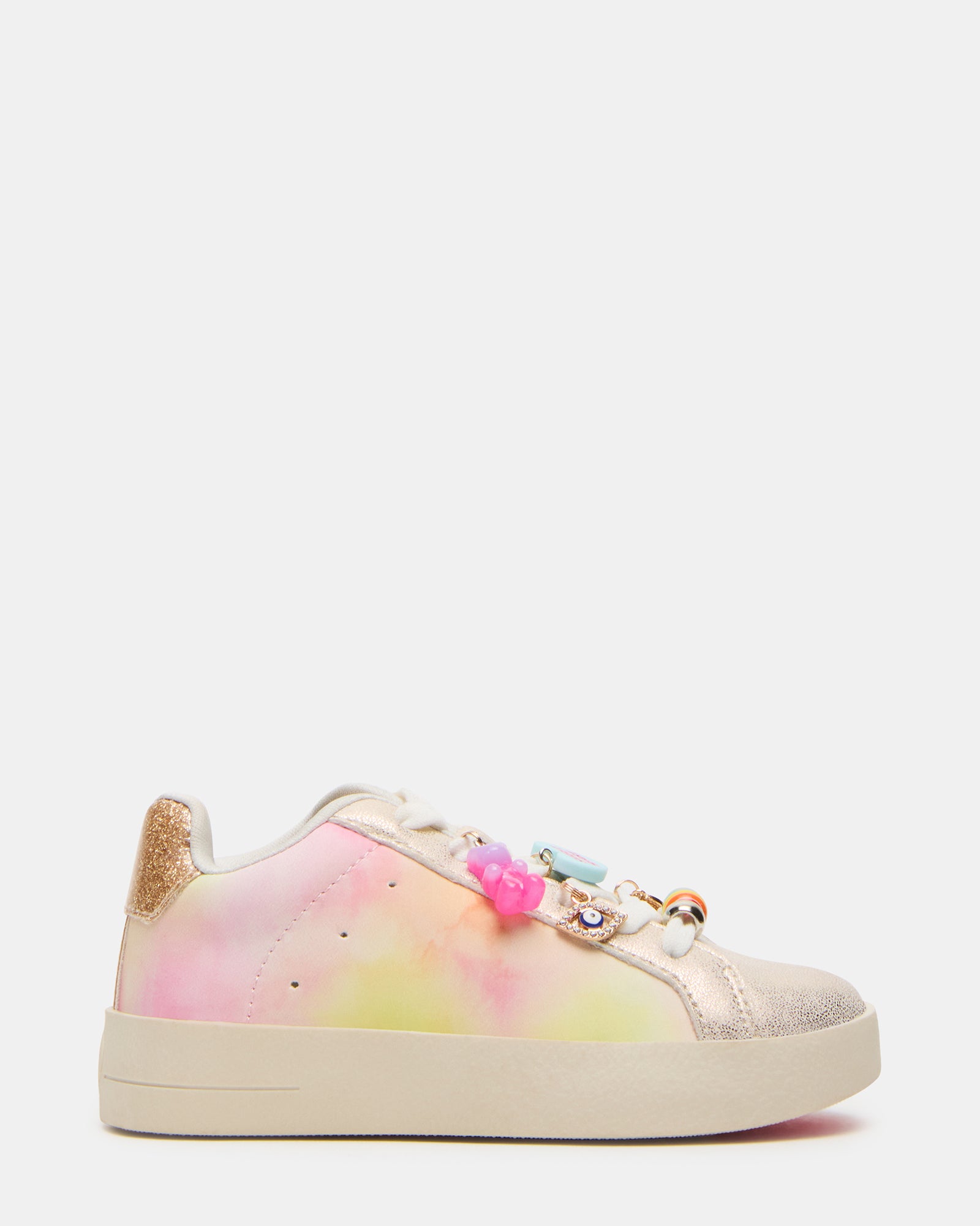 Side view of Poet Pastel toddler sneakers worn during an outdoor stroll
