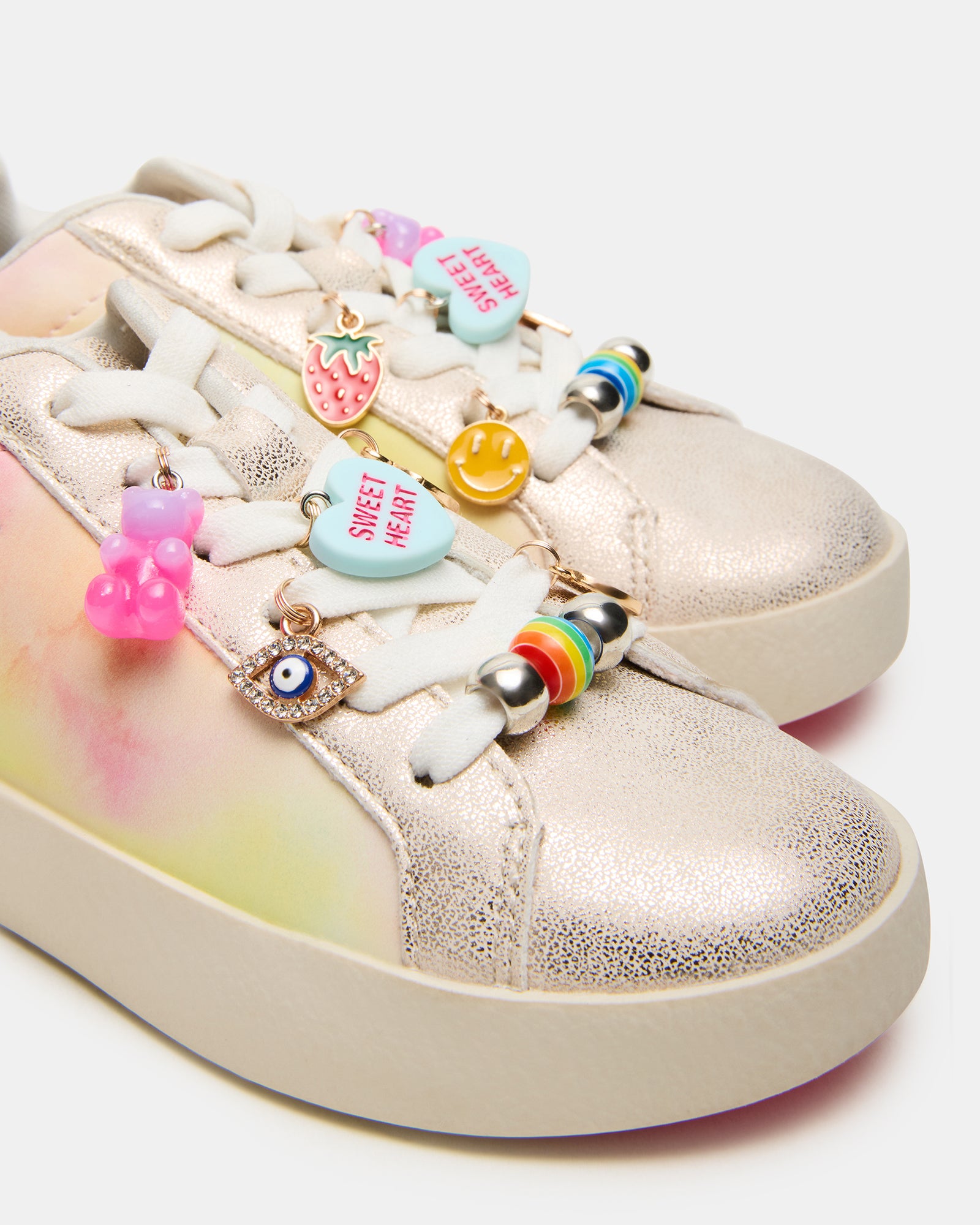 Close-up heel and sole detail of vegan leather baby girl shoes