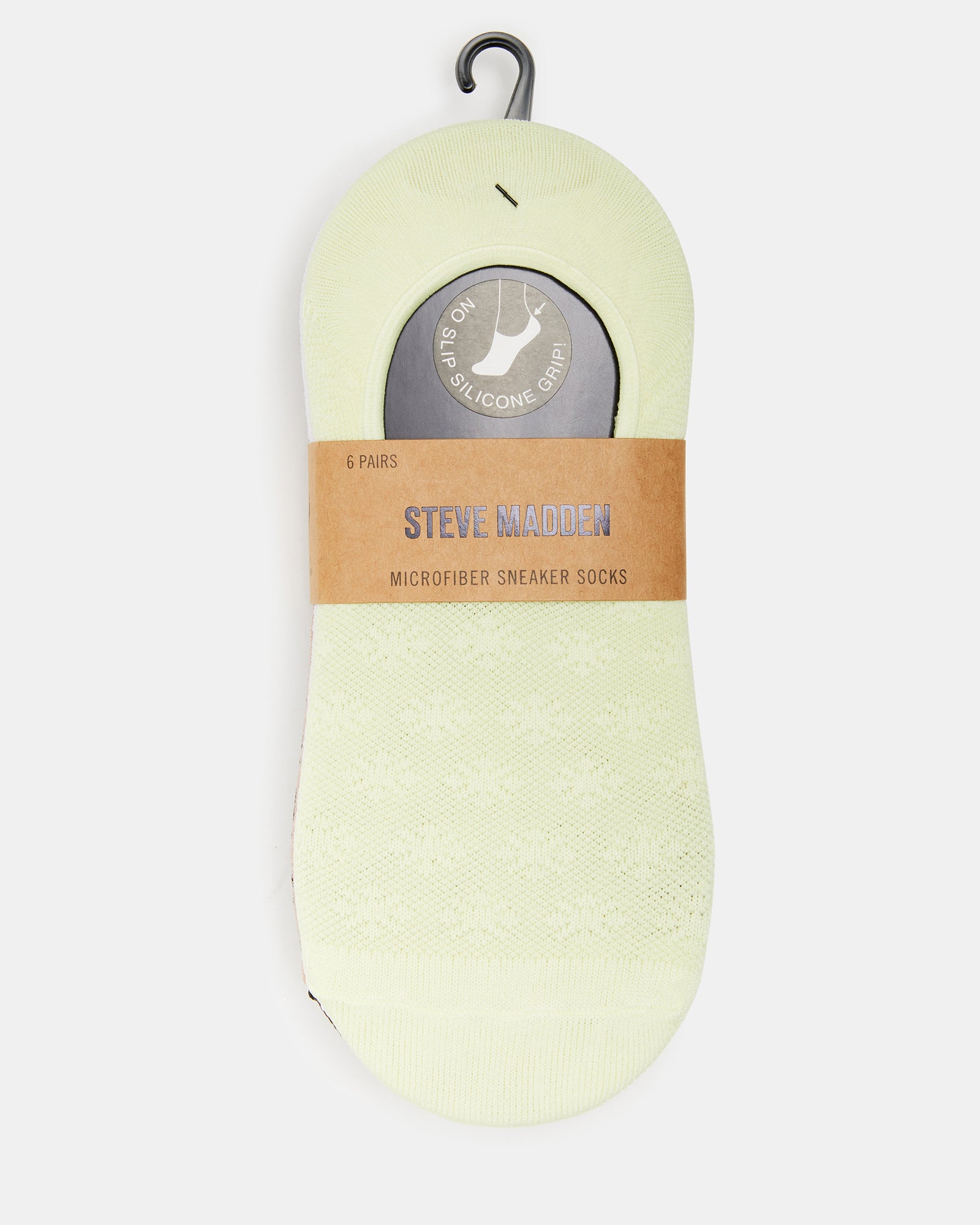 6-pack assortment of ankle socks laid out flat