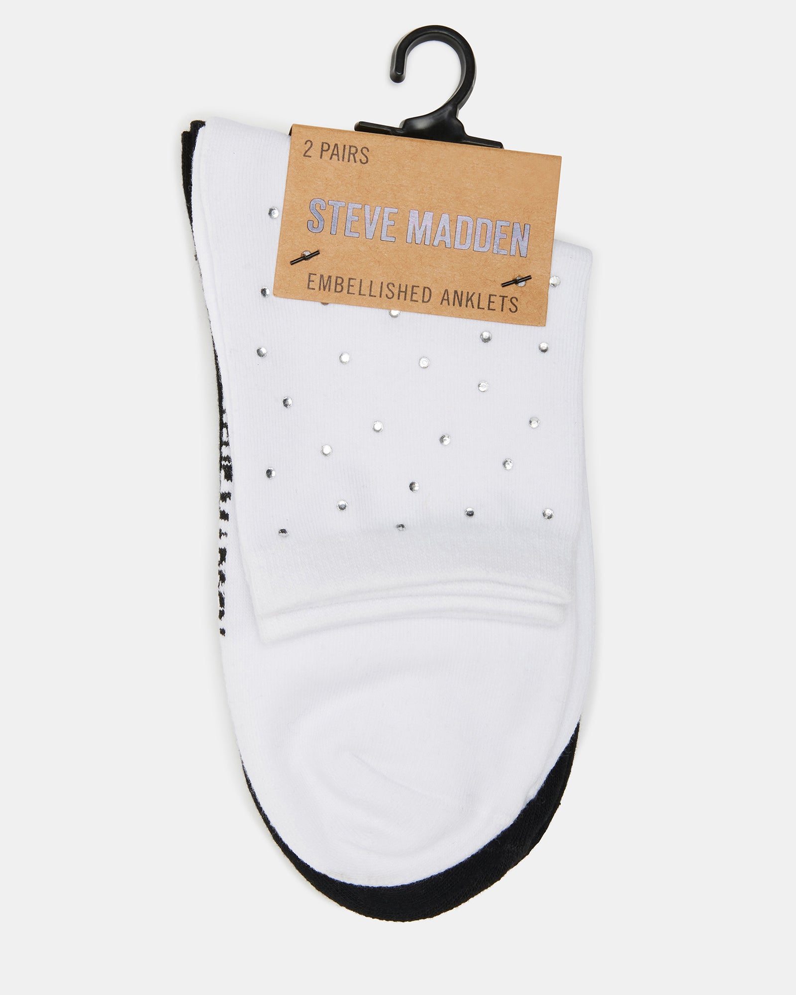 Flat lay of both socks showing contrast and texture