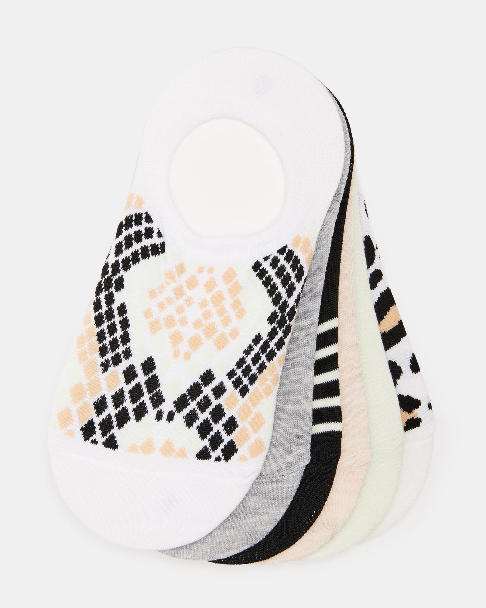 Close-up of animal print sneaker socks showcasing vibrant colors.