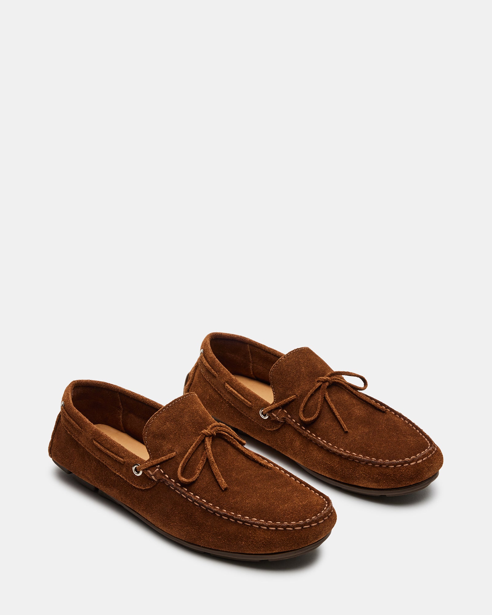 Side view of mens suede loafers, perfect for casual wear.