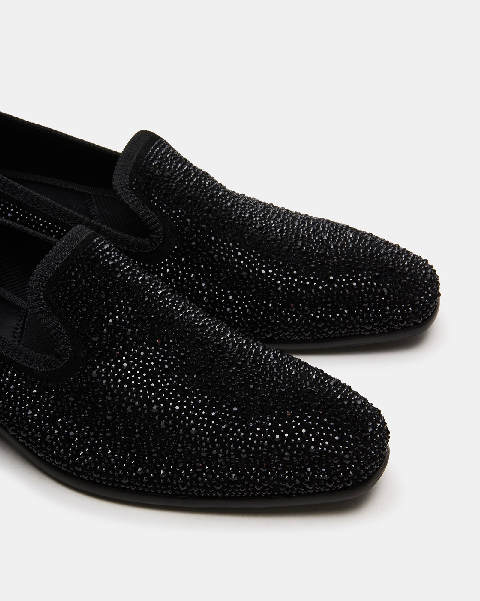 Bannoch loafers with rhinestones showcased from the side, highlighting their stylish design.