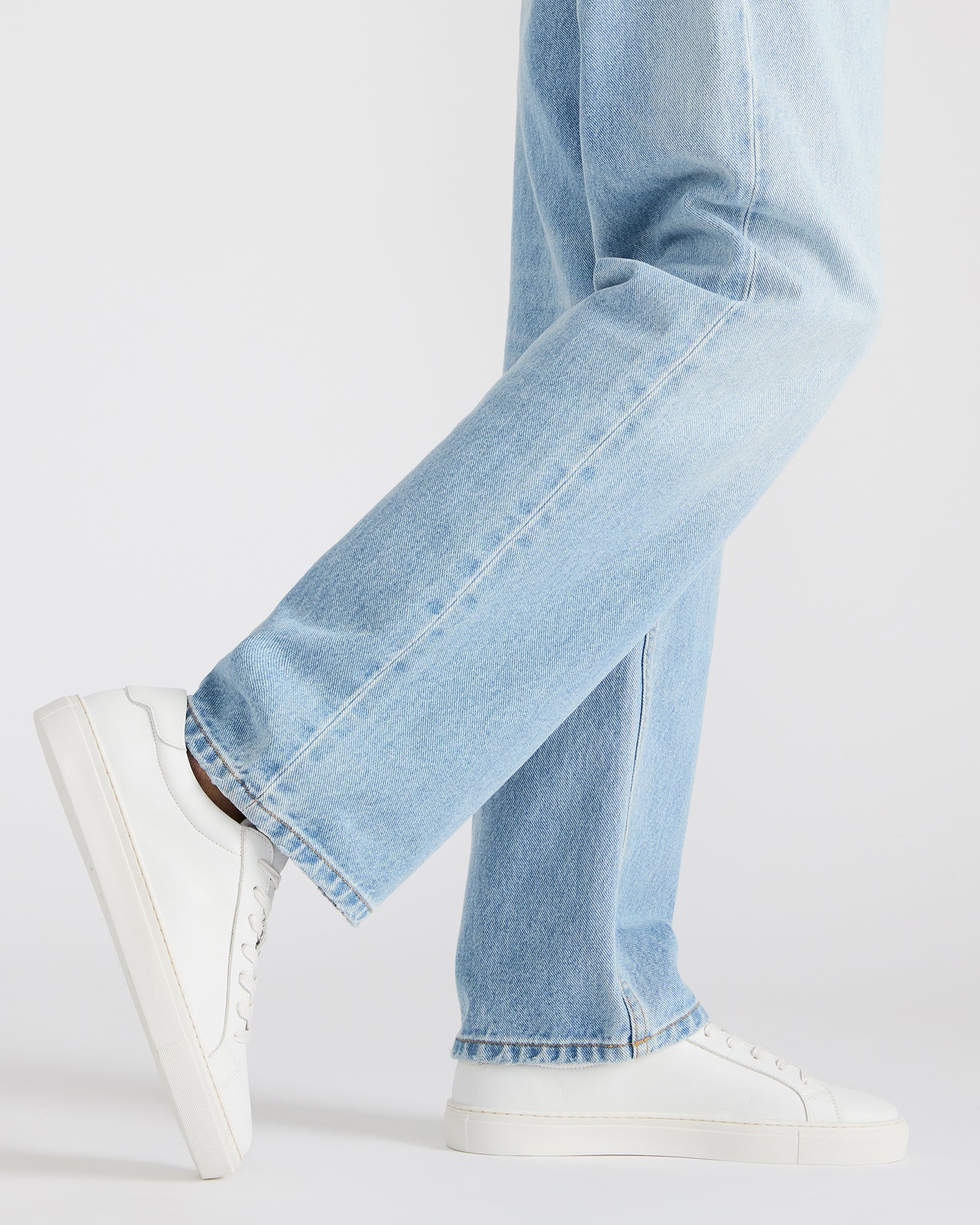 Casual outfit pairing with navy suede sneakers