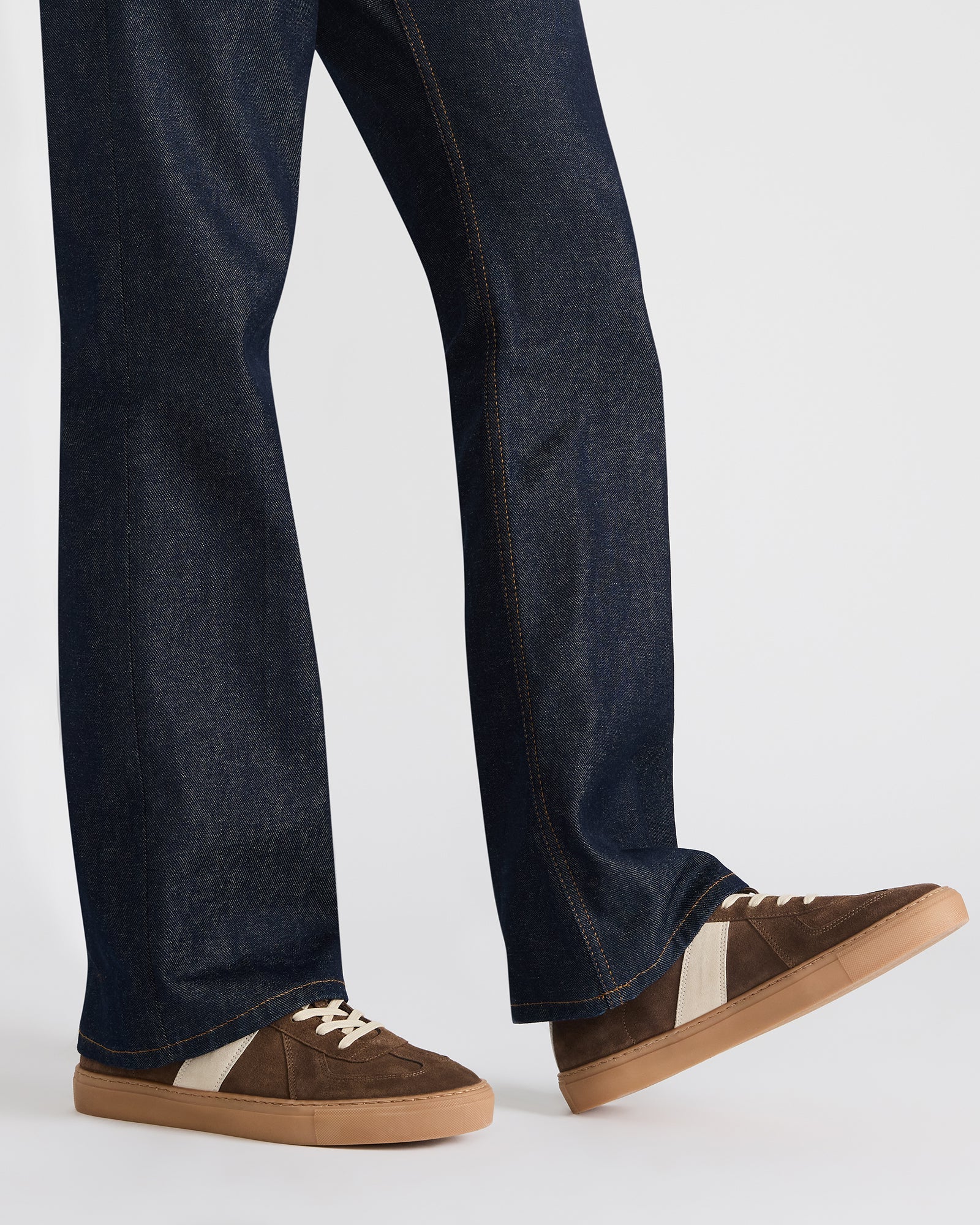 Side view of BRADY taupe suede shoes showcasing the durable material