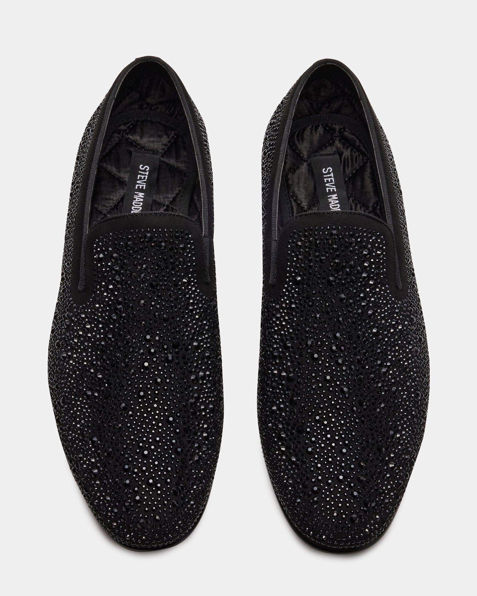 Close-up of CASHH rhinestone loafers showing sparkling detail