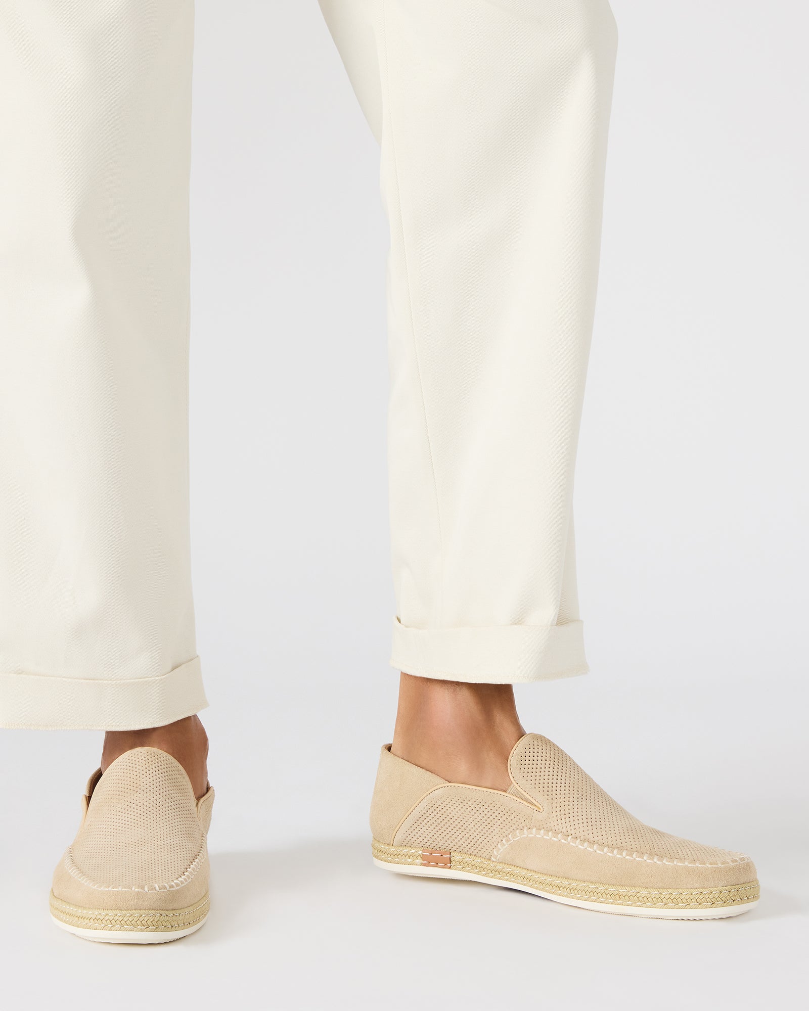 Top angle of casual mens shoes highlighting slip-on styling