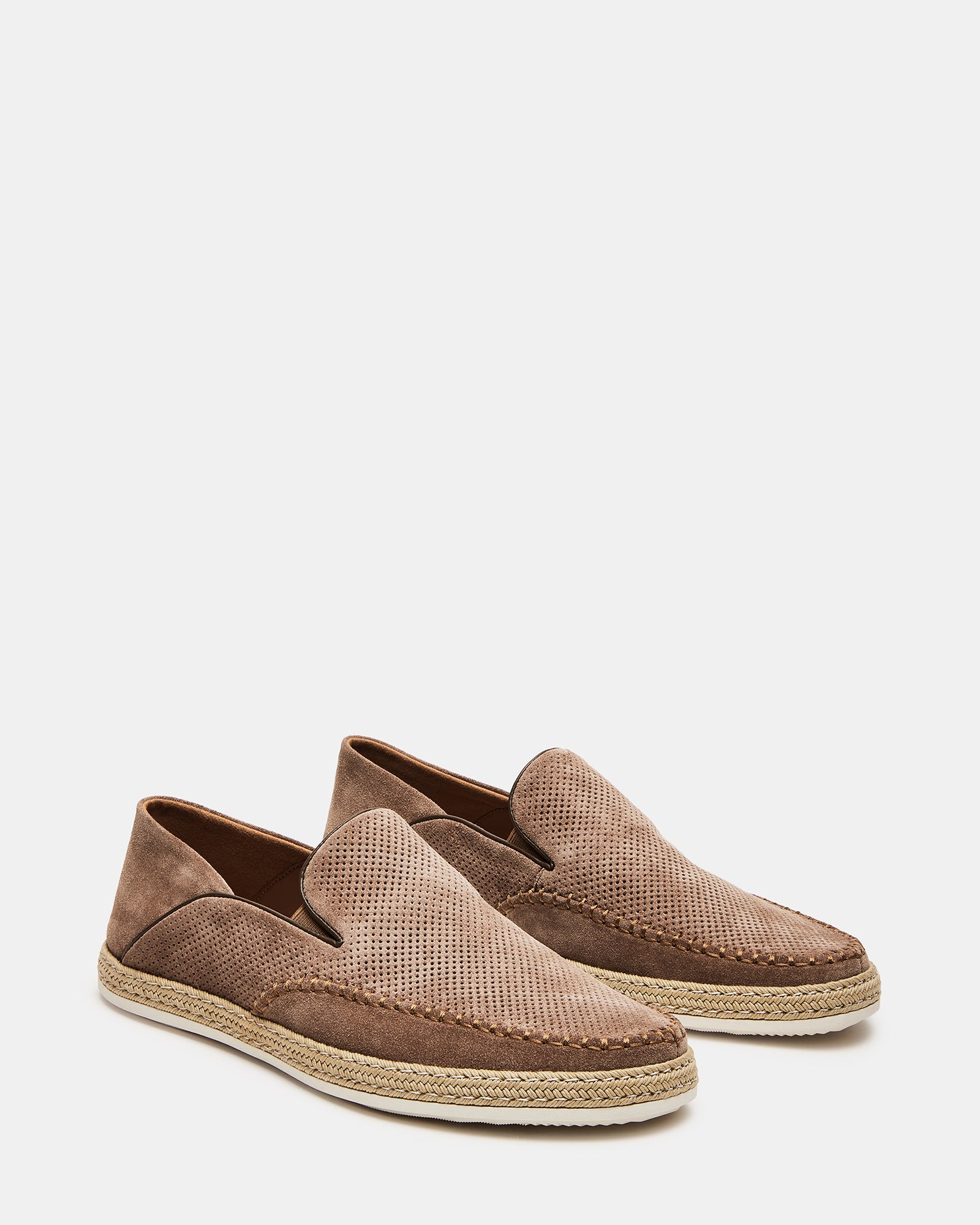 Close-up of slip-on loafer design with contrast stitching