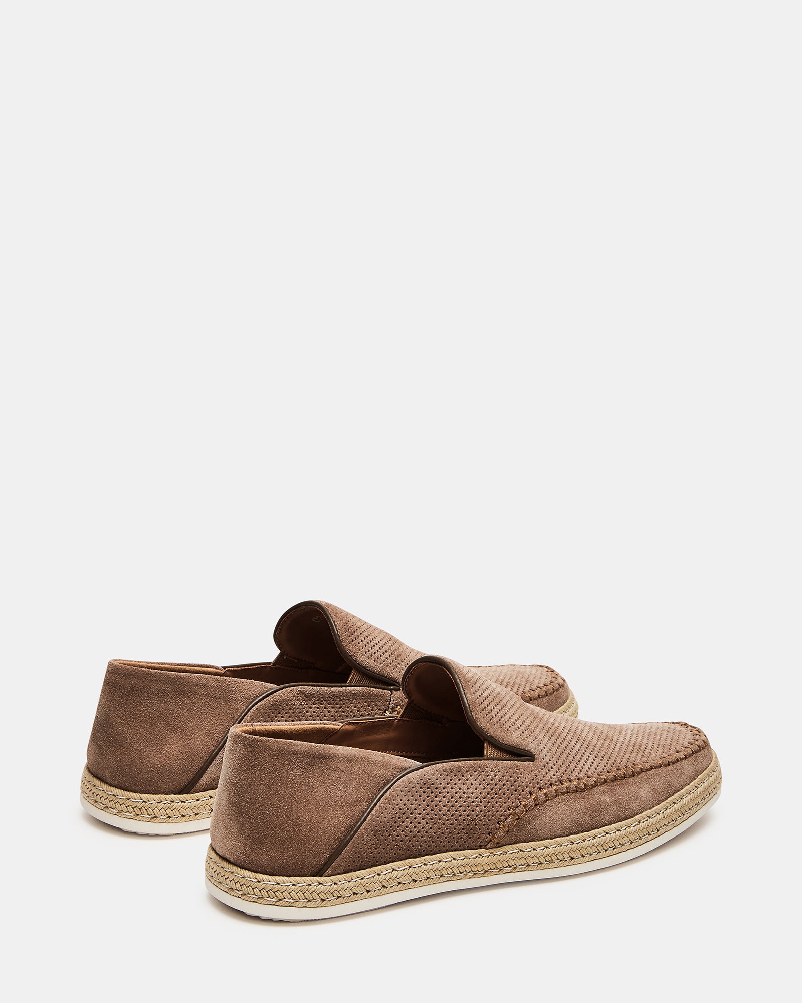 Close-up of slip-on loafer design with contrast stitching