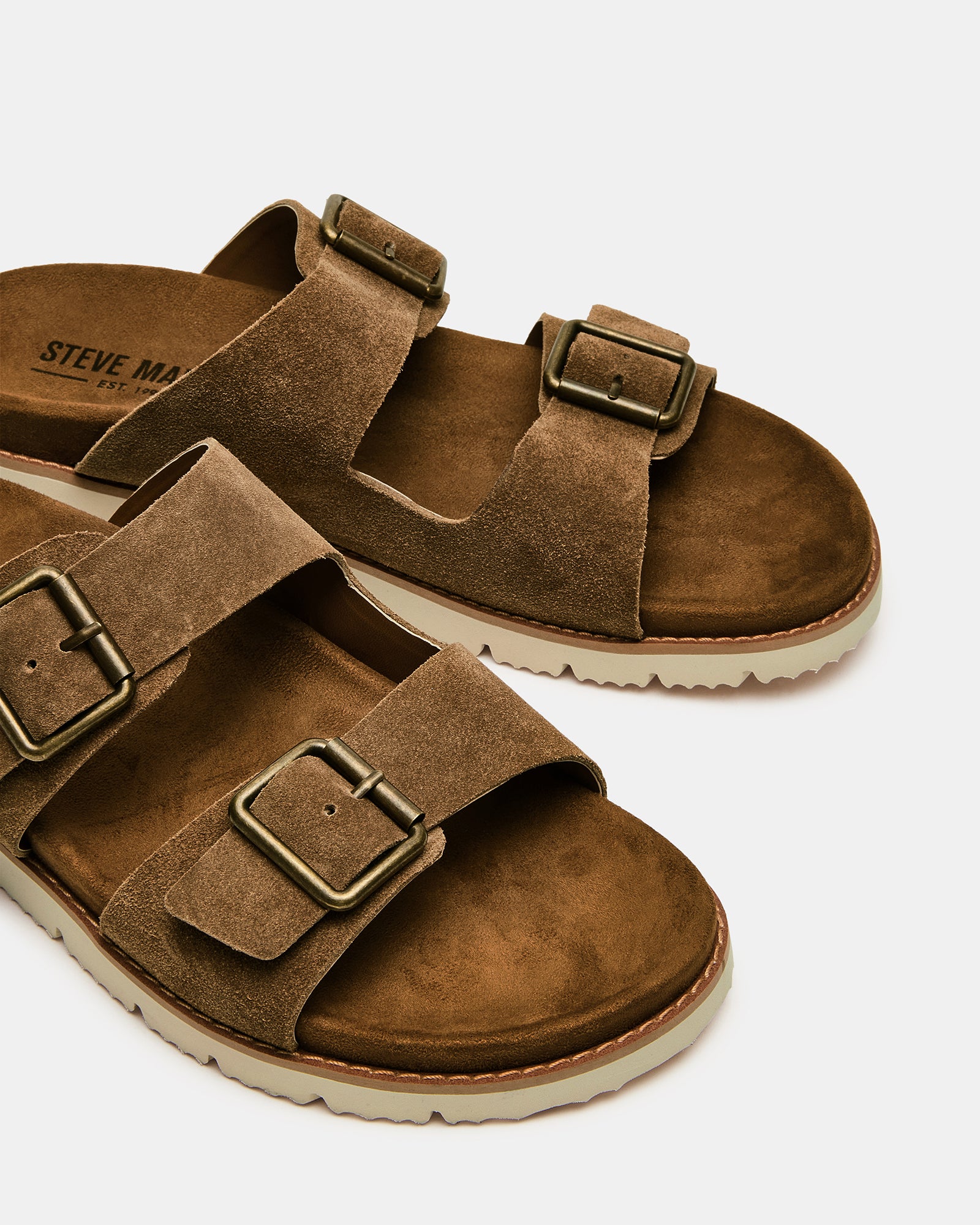 Woman wearing Corban sandals with casual outfit