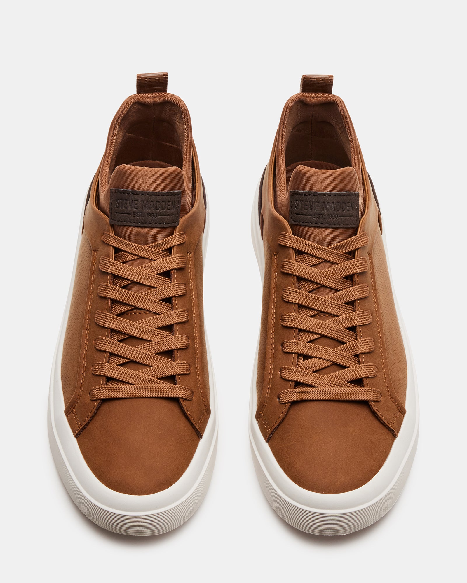 Close-up of the DACK mens black sneakers highlighting the synthetic upper material.